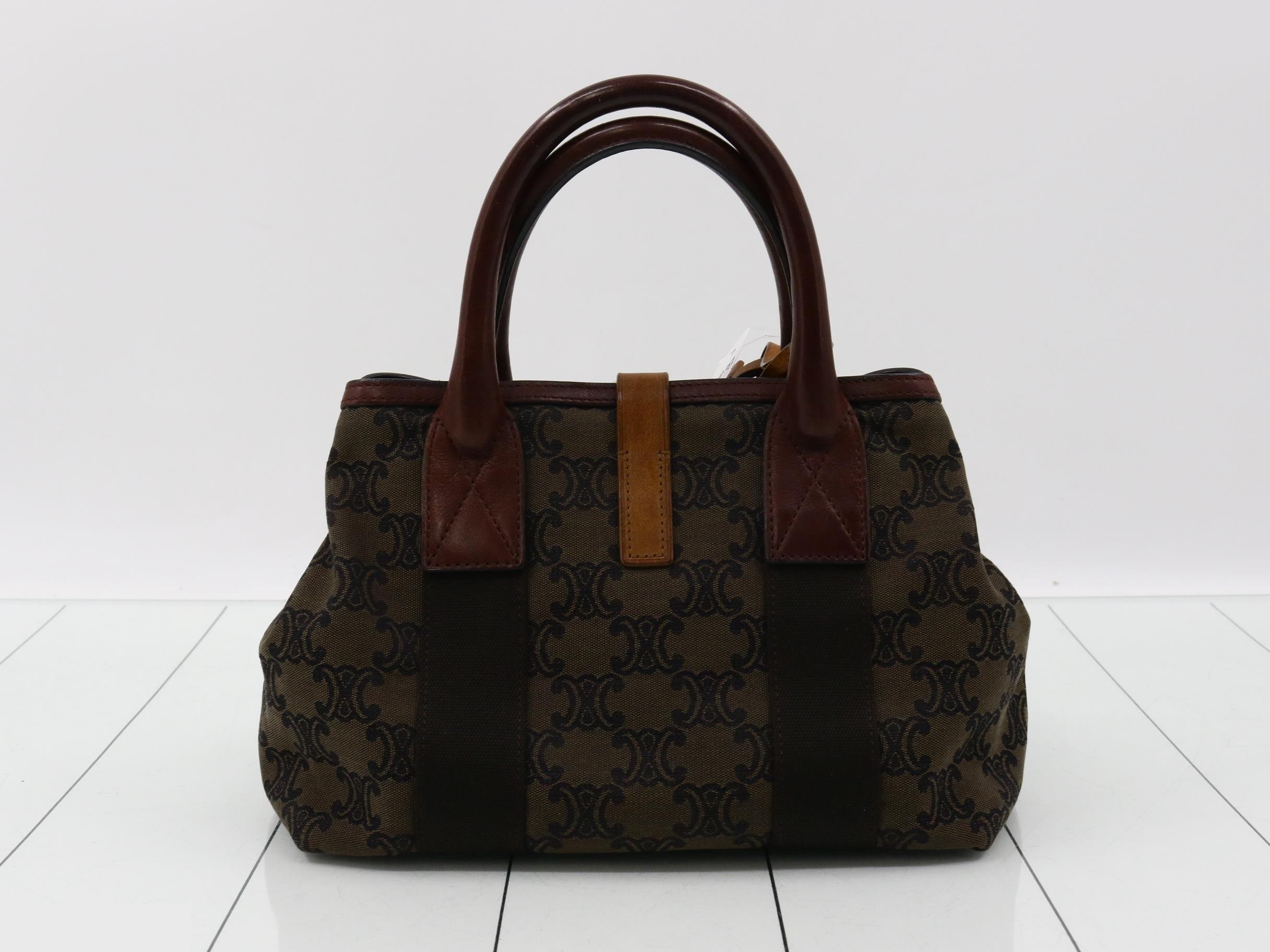 Triomphe Leather Canvas Handbag Clochette — view 2