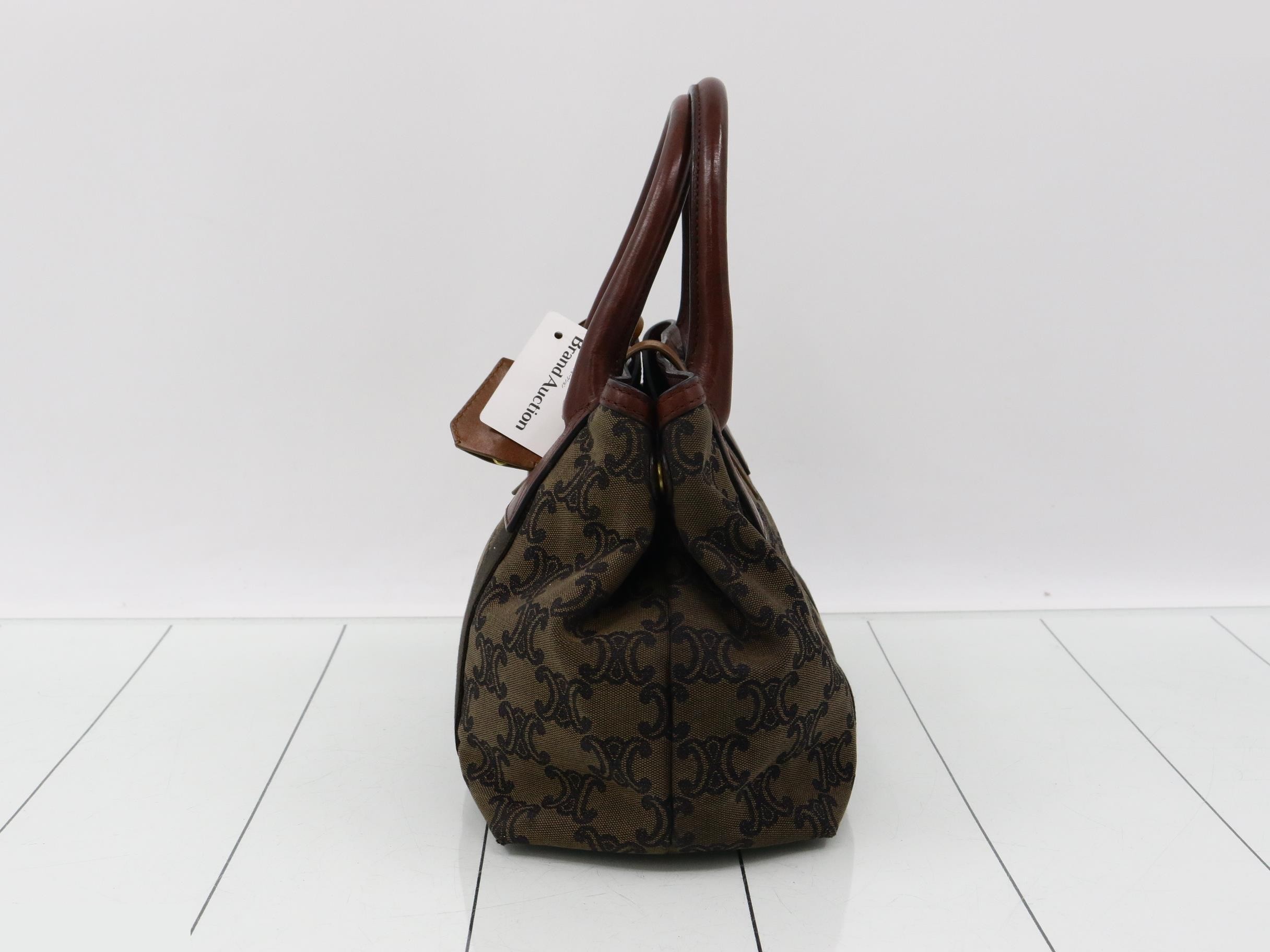 Triomphe Leather Canvas Handbag Clochette — view 3