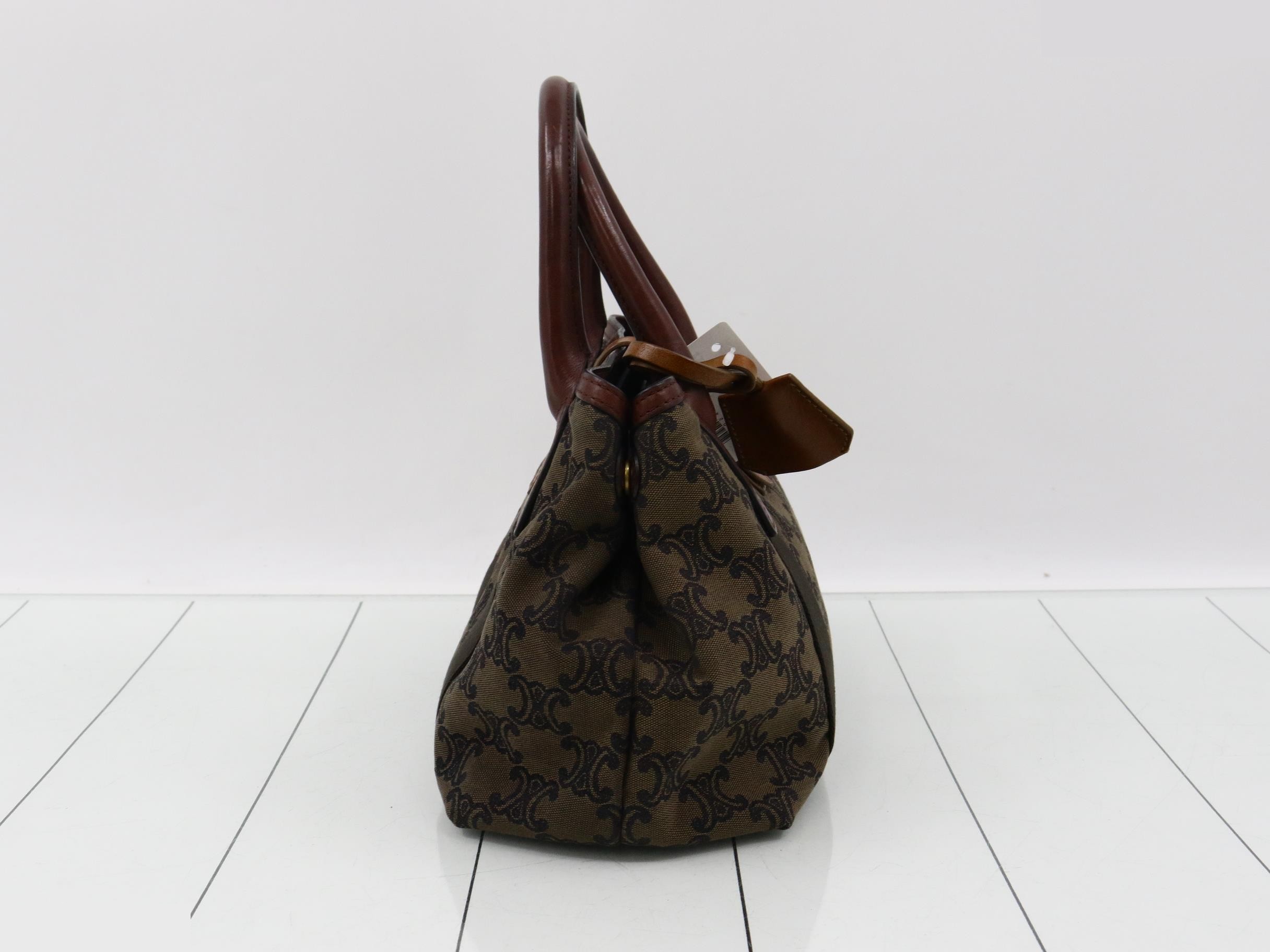 Triomphe Leather Canvas Handbag Clochette — view 4