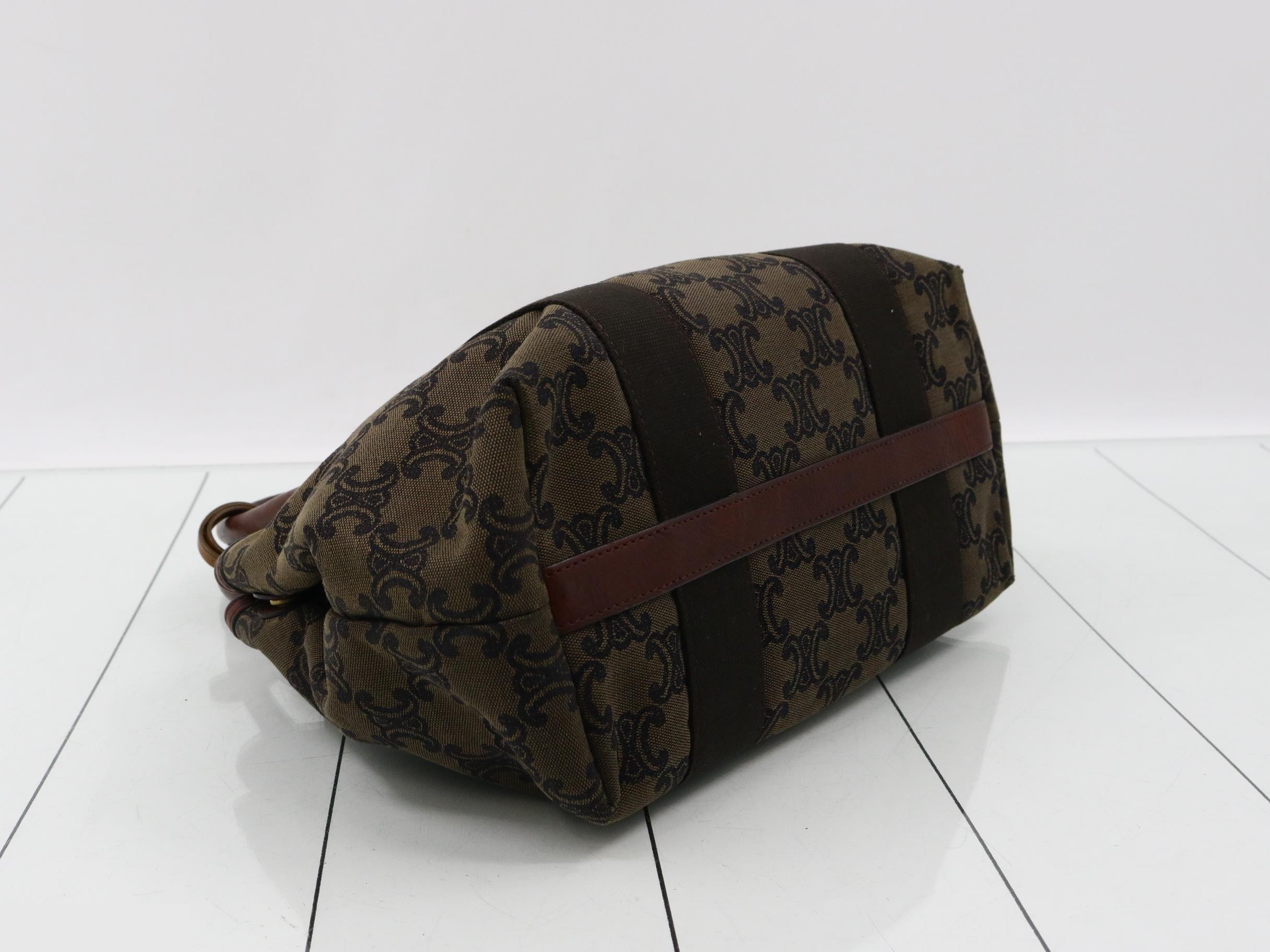 Triomphe Leather Canvas Handbag Clochette — view 5