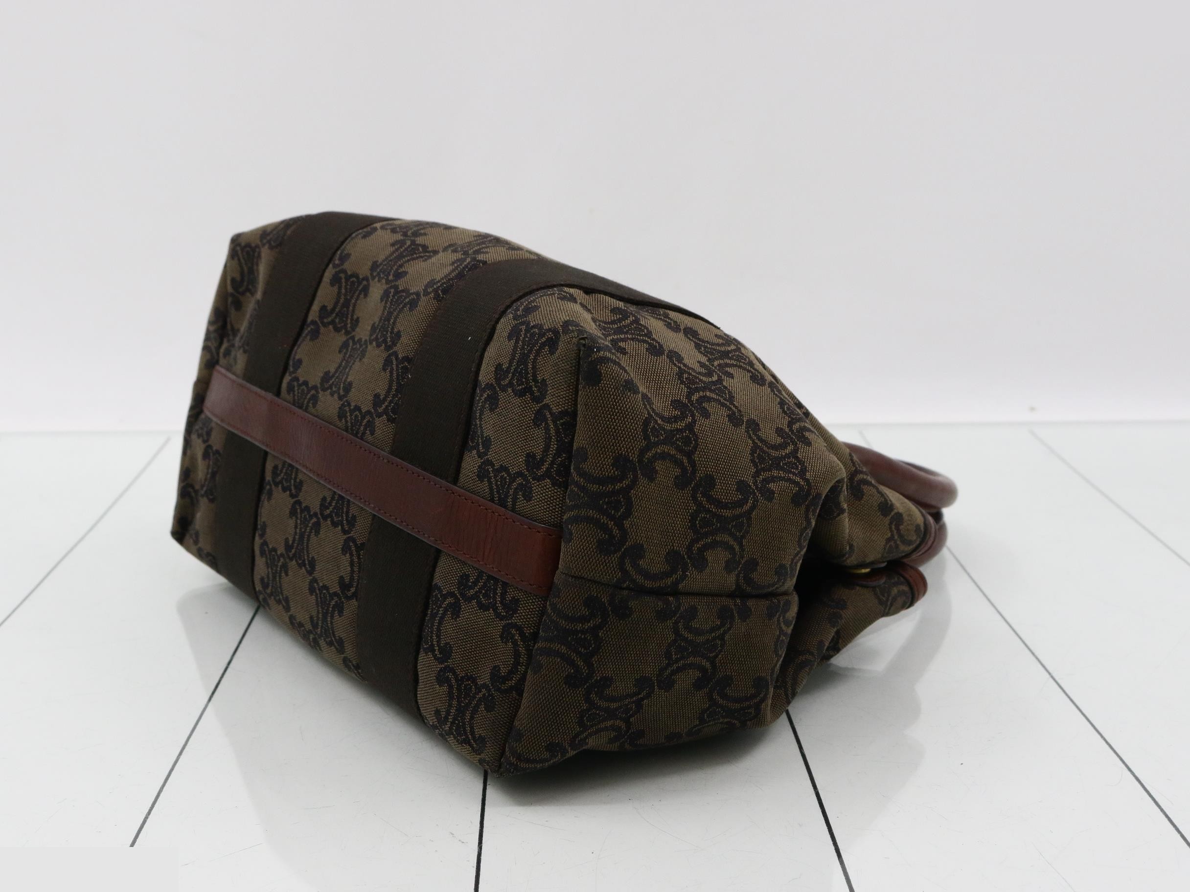 Triomphe Leather Canvas Handbag Clochette — view 6