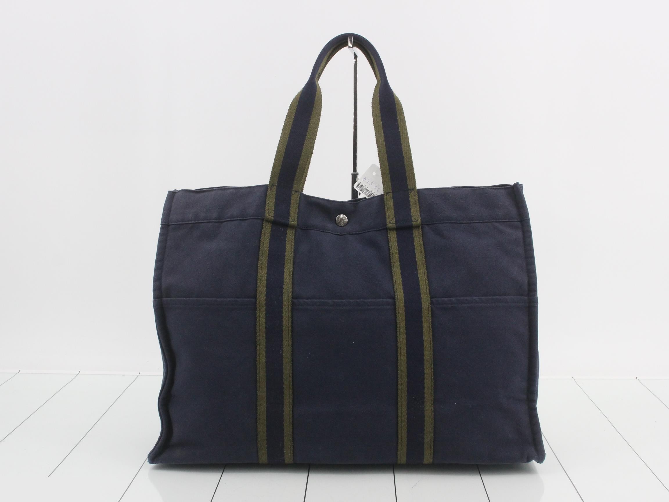 Fourre-Tout Tote Bag, Canvas, Navy, Large Size — view 2
