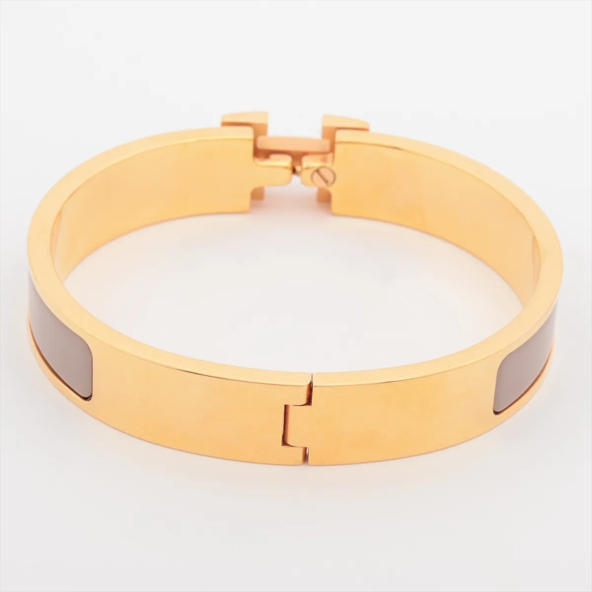 Click H Fan SP0233 Bangle GP Gold x Beige. Shows signs of wear, — view 2