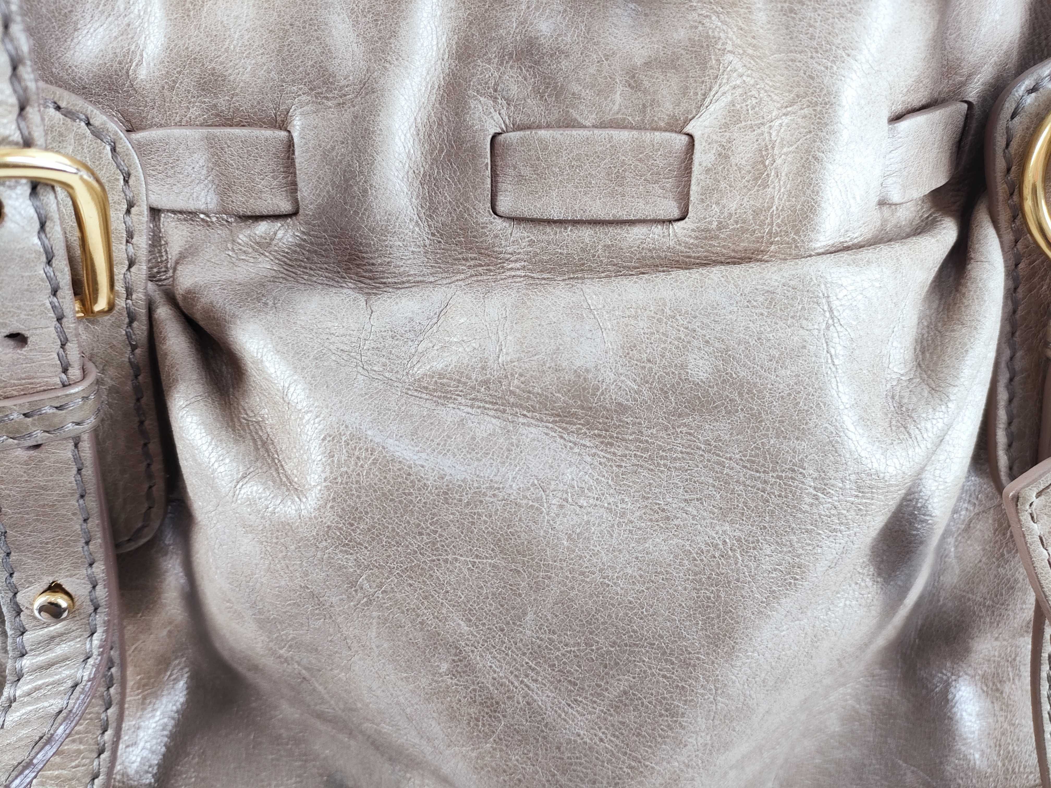 tote bag, leather, beige tote bag — view 14