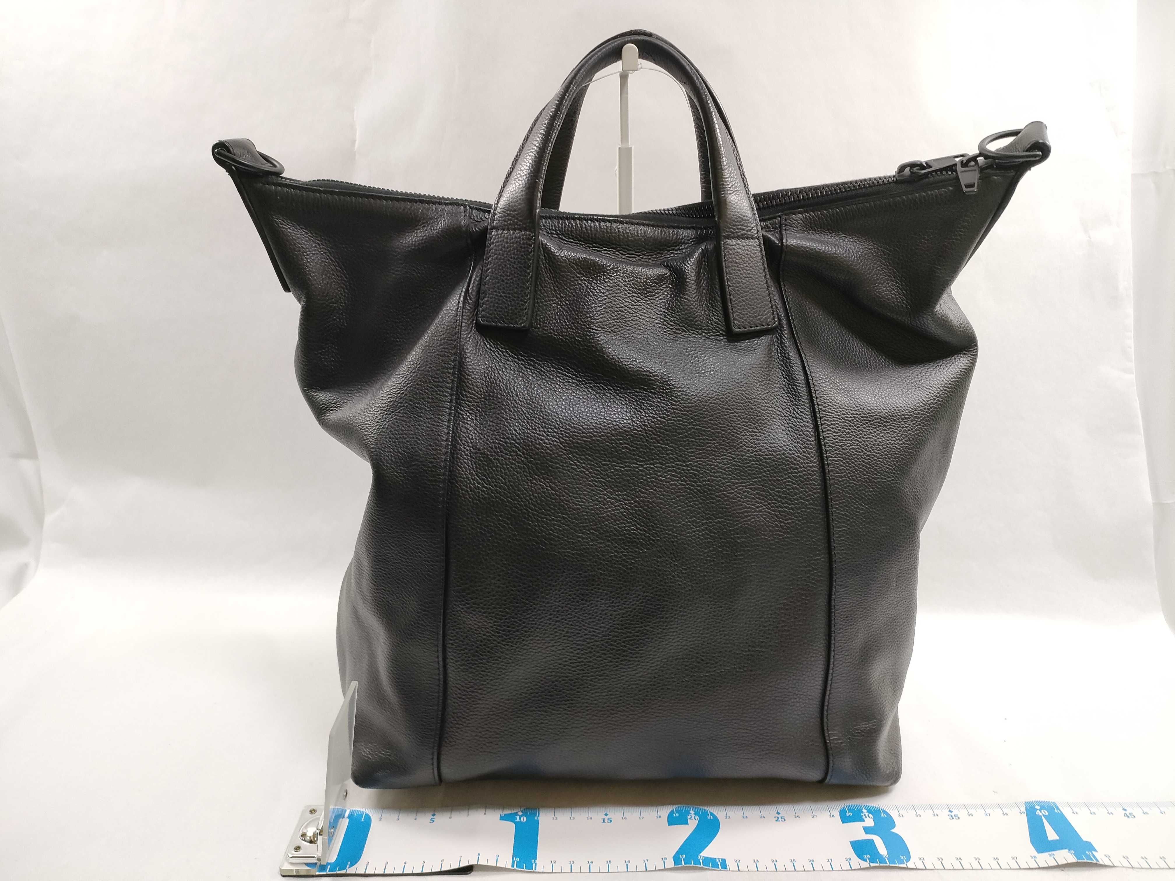 Leather 2-Way Tote Bag Black 644731 Handbag — view 2