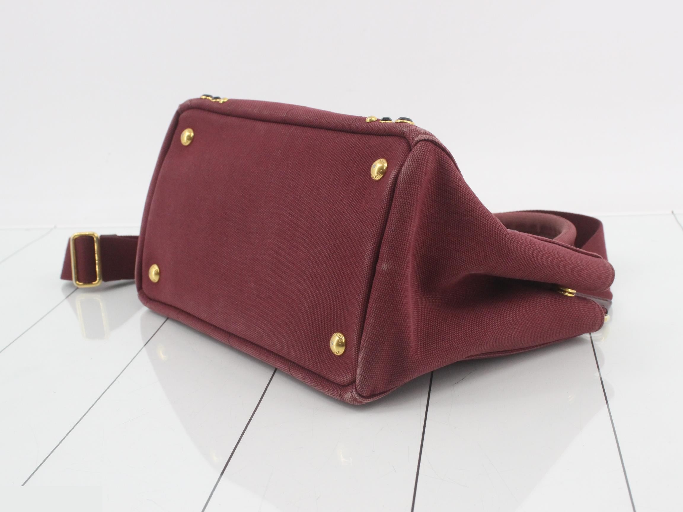 Canapa Mini 2-Way Bijou Bag, Bordeaux, with Strap, 29 x 19 x 6 cm — view 6