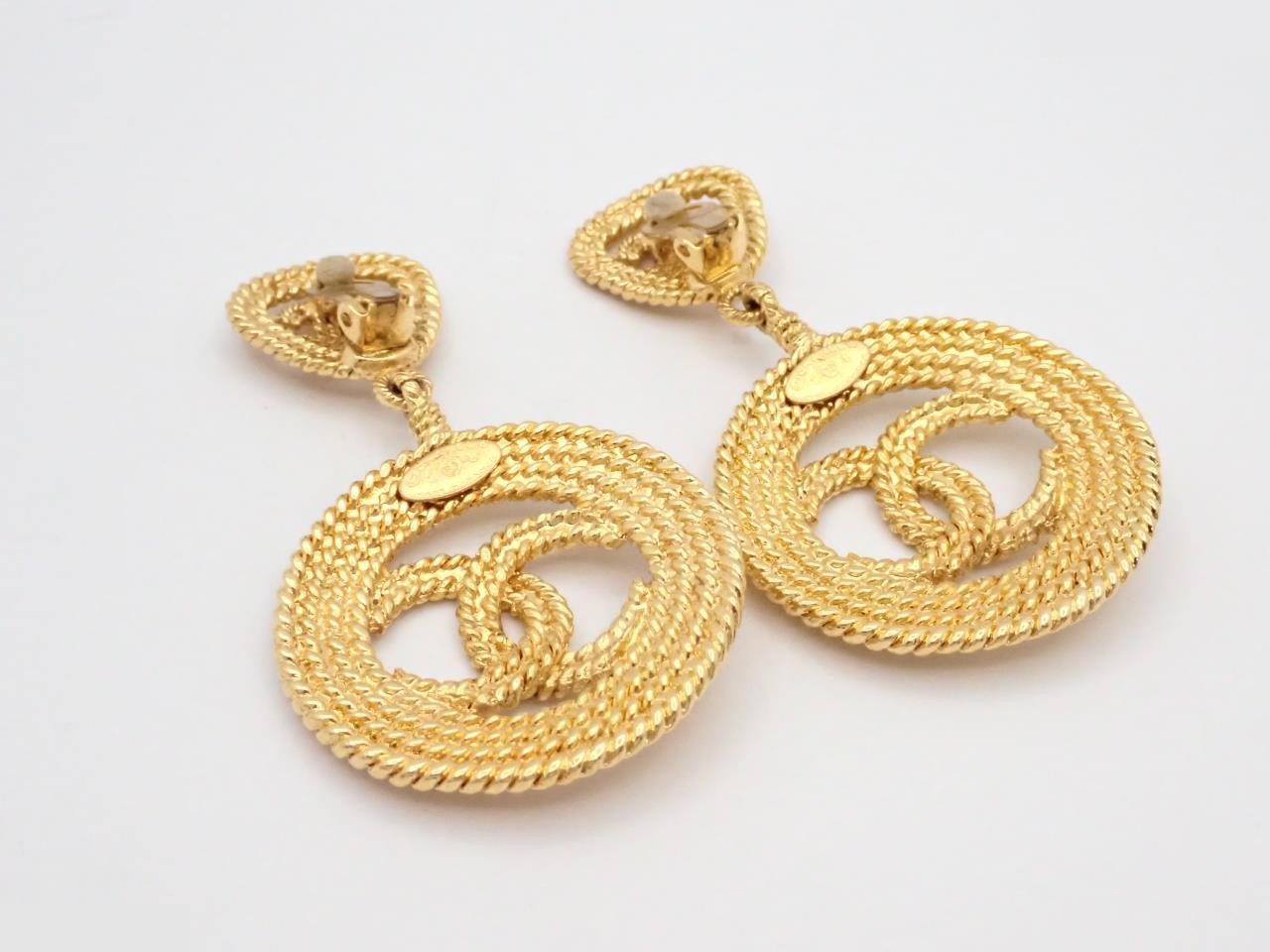 Coco Mark Earrings, Size 28, Gold Color — view 2