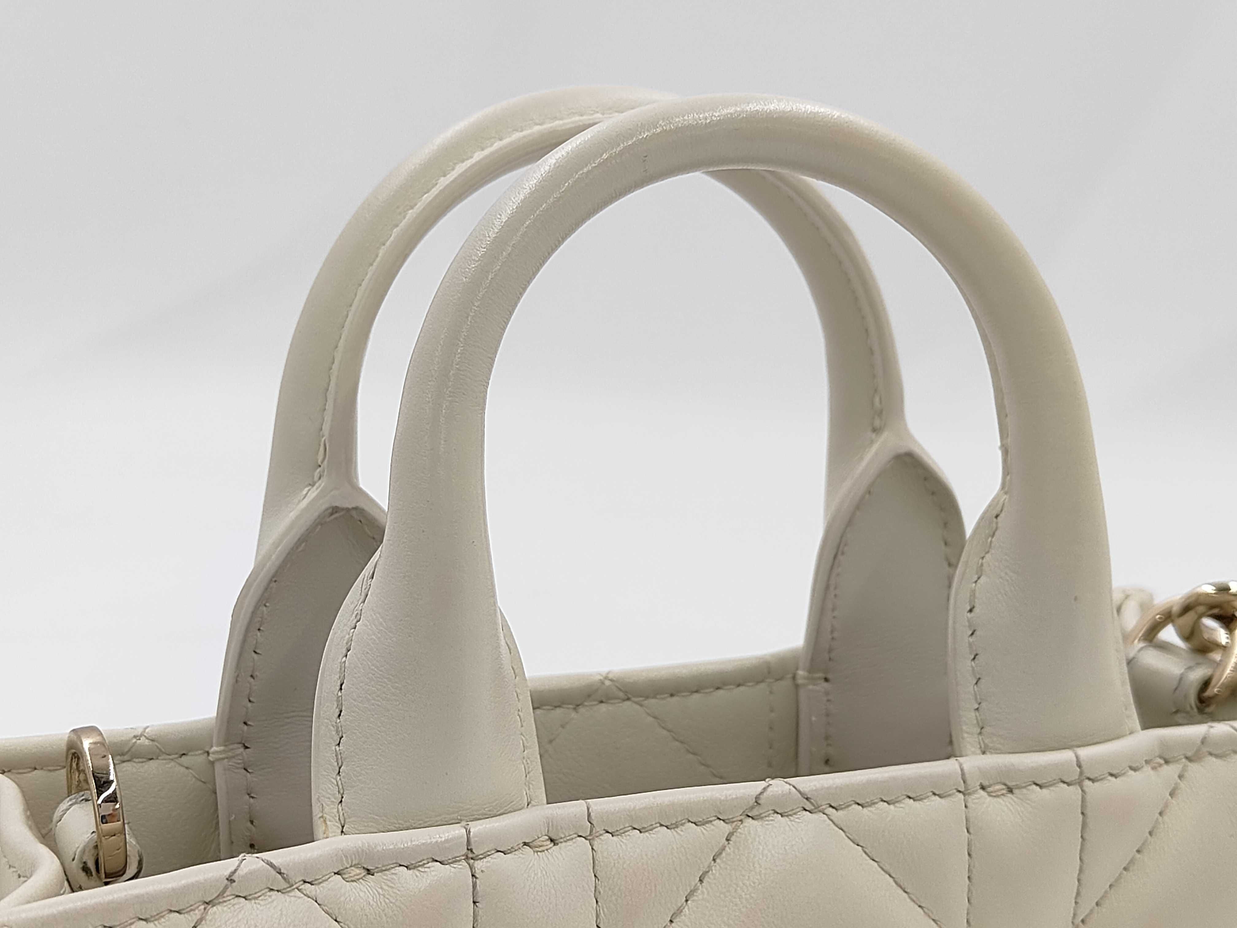 Mini Book Tote Crossbody Bag, White Handbag — view 3