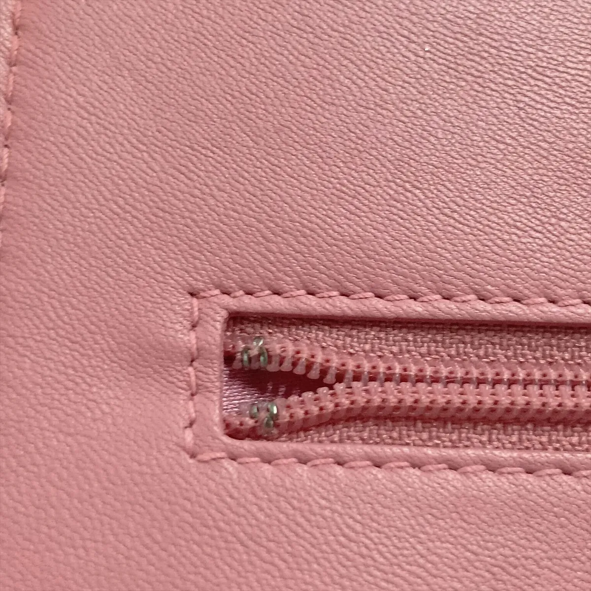 Camellia Lambskin Chain Wallet, Pink, Silver Hardware, 14606699, Serial Number 14 — view 11