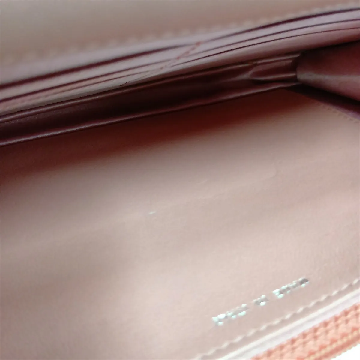 Camellia Lambskin Chain Wallet, Pink, Silver Hardware, 14606699, Serial Number 14 — view 10