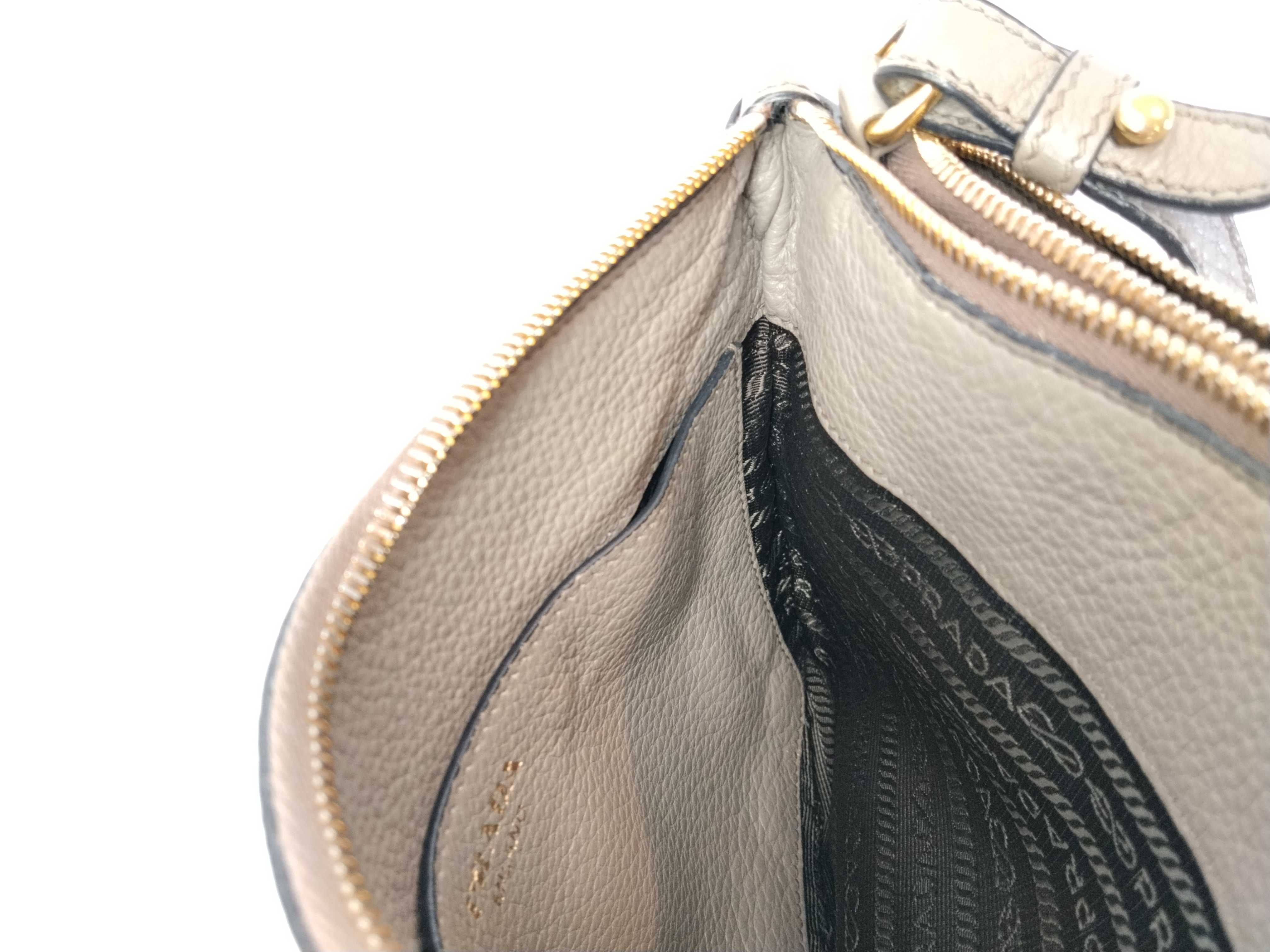 Leather Shoulder Bag Beige Prada Vitello Phoenix Leather Shoulder Bag Beige 1BH046 Shoulder Bag — view 12