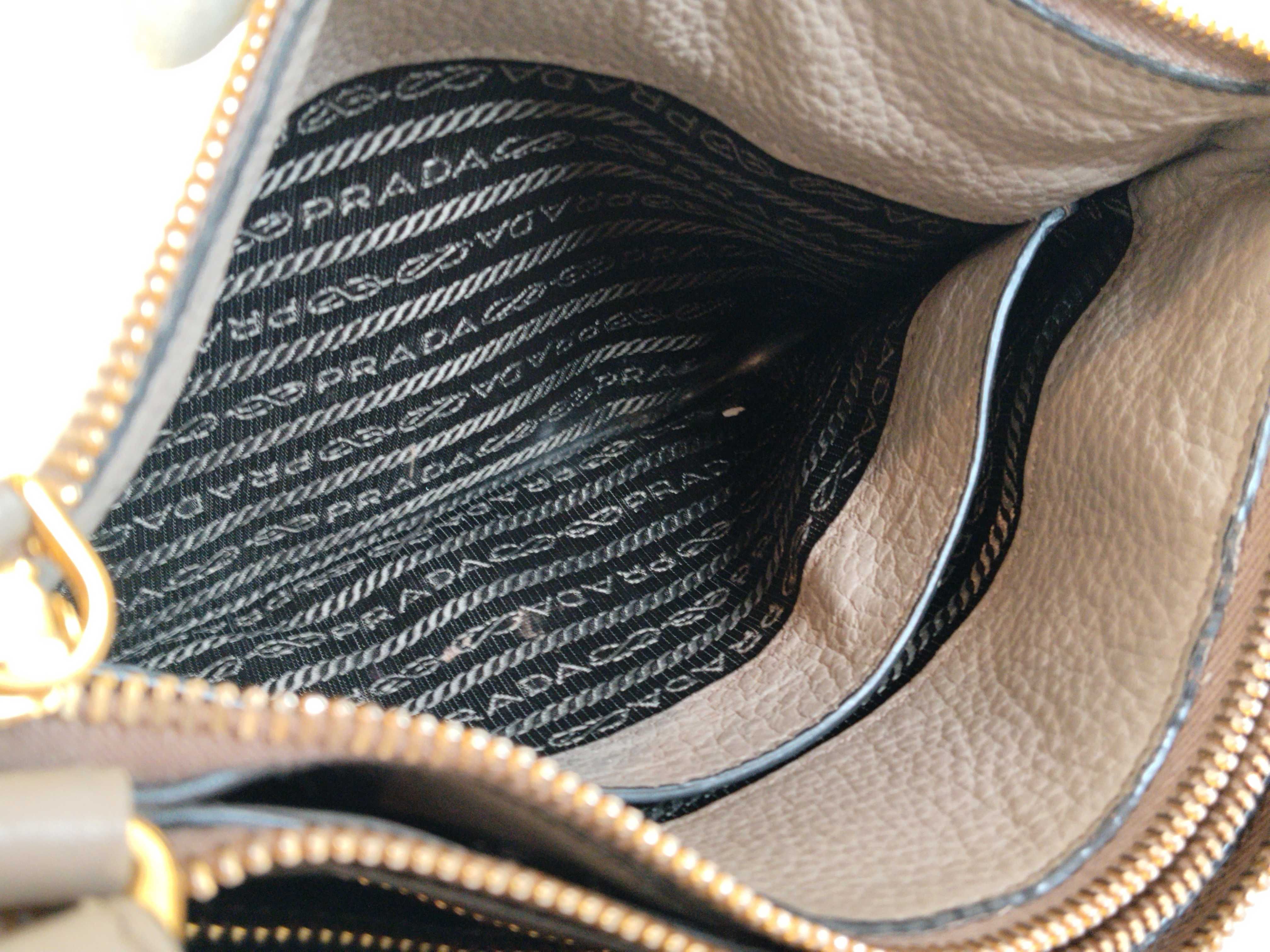 Leather Shoulder Bag Beige Prada Vitello Phoenix Leather Shoulder Bag Beige 1BH046 Shoulder Bag — view 14