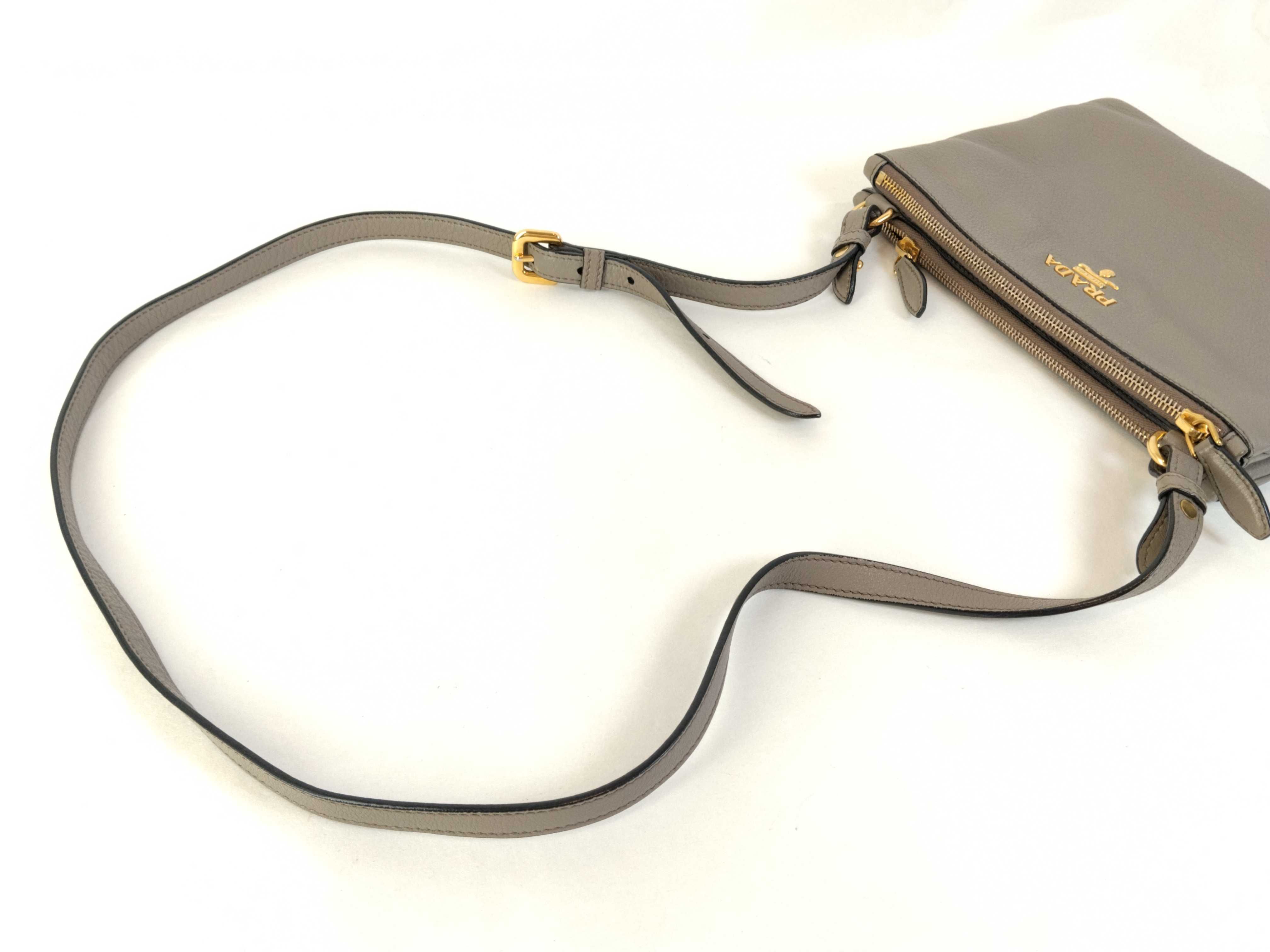 Leather Shoulder Bag Beige Prada Vitello Phoenix Leather Shoulder Bag Beige 1BH046 Shoulder Bag — view 3