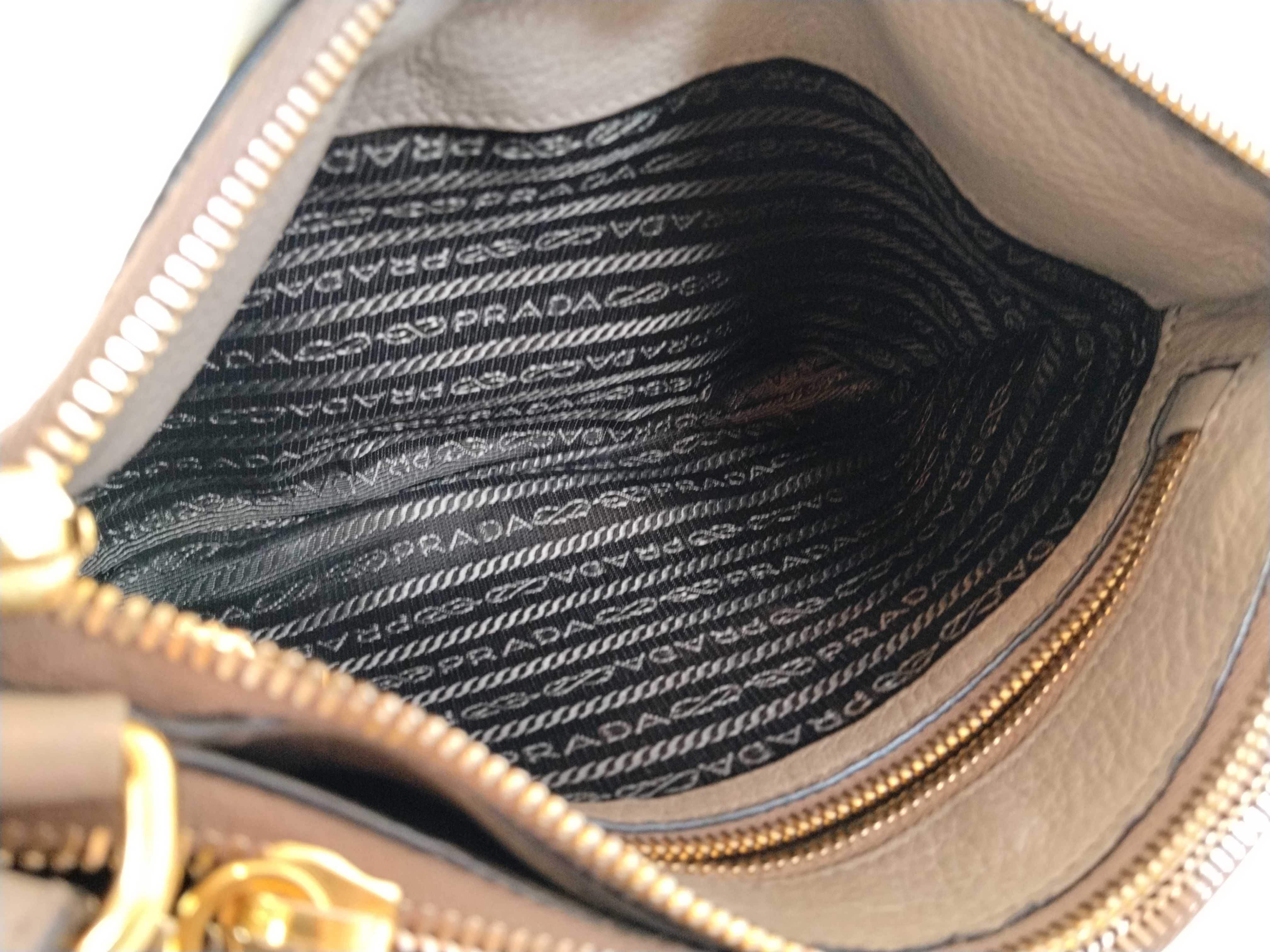 Leather Shoulder Bag Beige Prada Vitello Phoenix Leather Shoulder Bag Beige 1BH046 Shoulder Bag — view 9