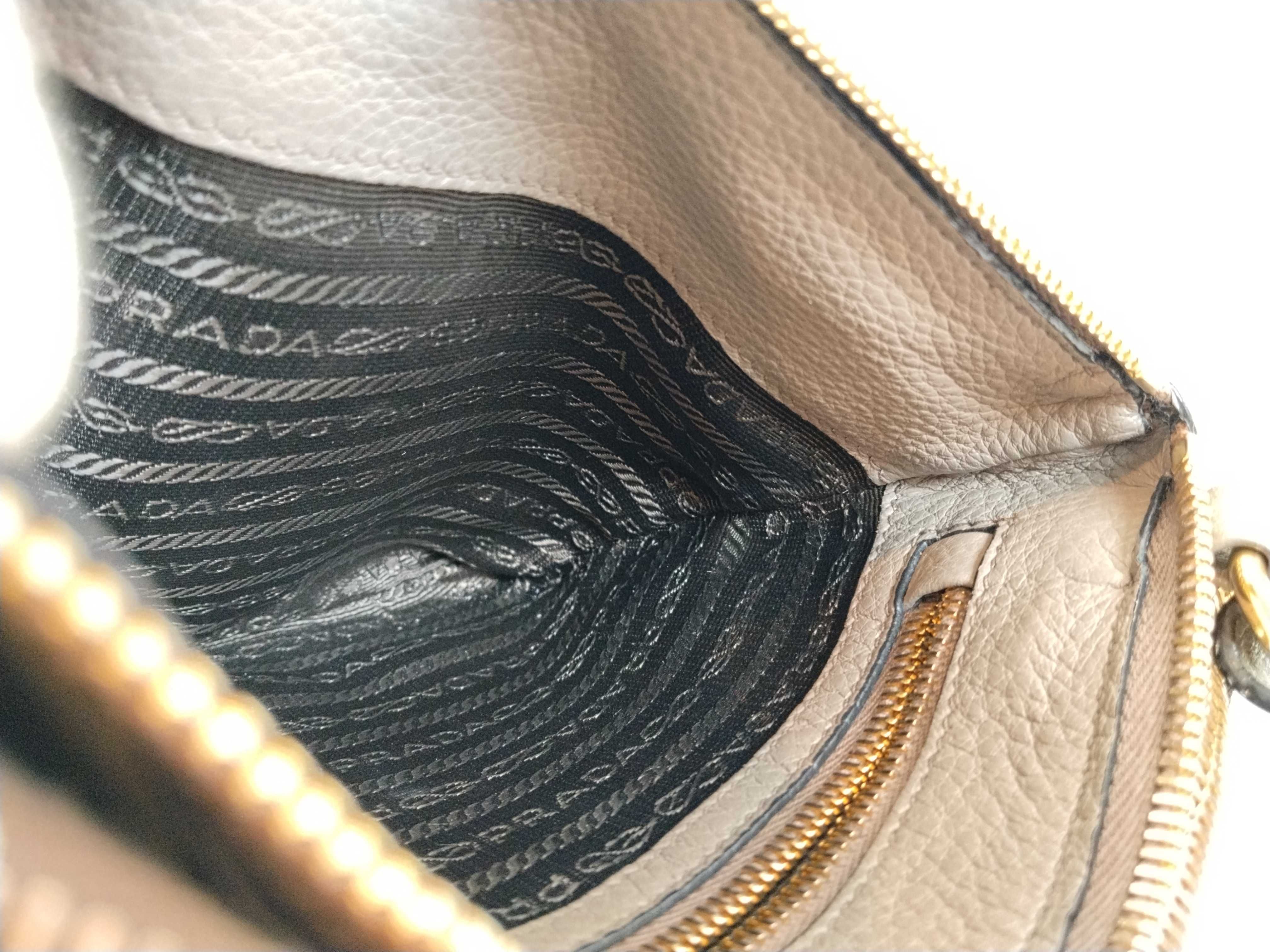 Leather Shoulder Bag Beige Prada Vitello Phoenix Leather Shoulder Bag Beige 1BH046 Shoulder Bag — view 10