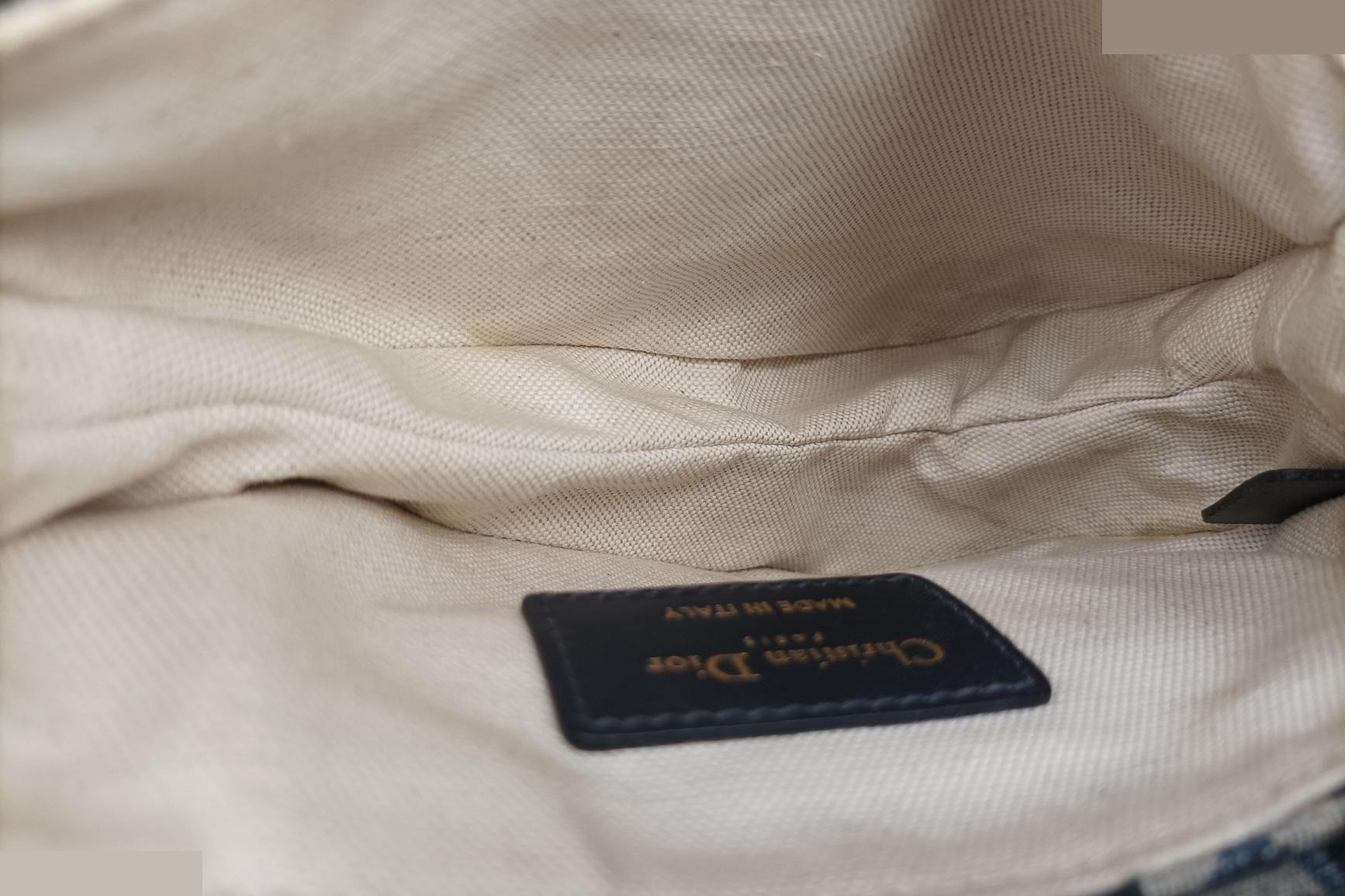 Saddle, Jacquard x Leather, Navy x Gray — view 6