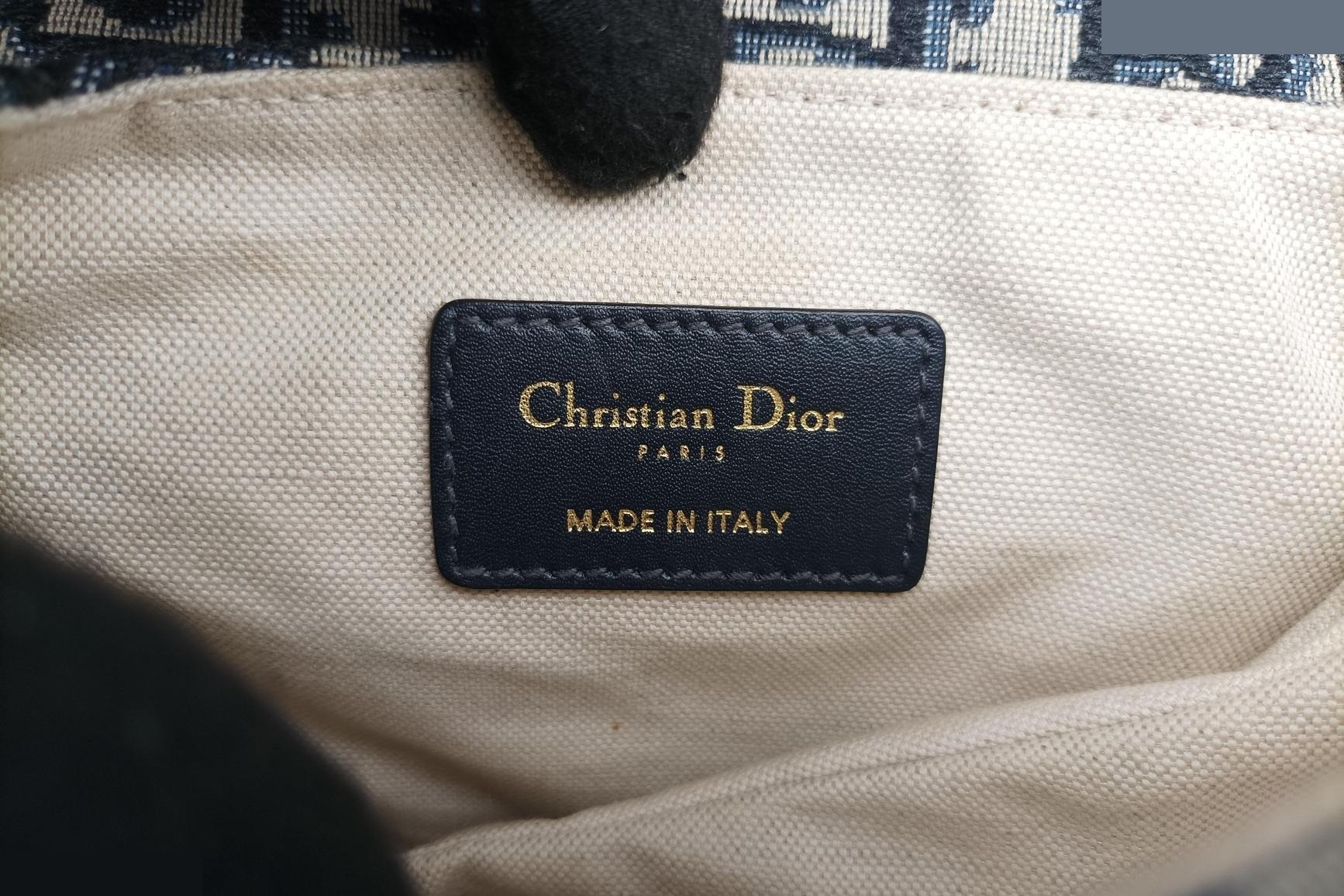 Saddle, Jacquard x Leather, Navy x Gray — view 7