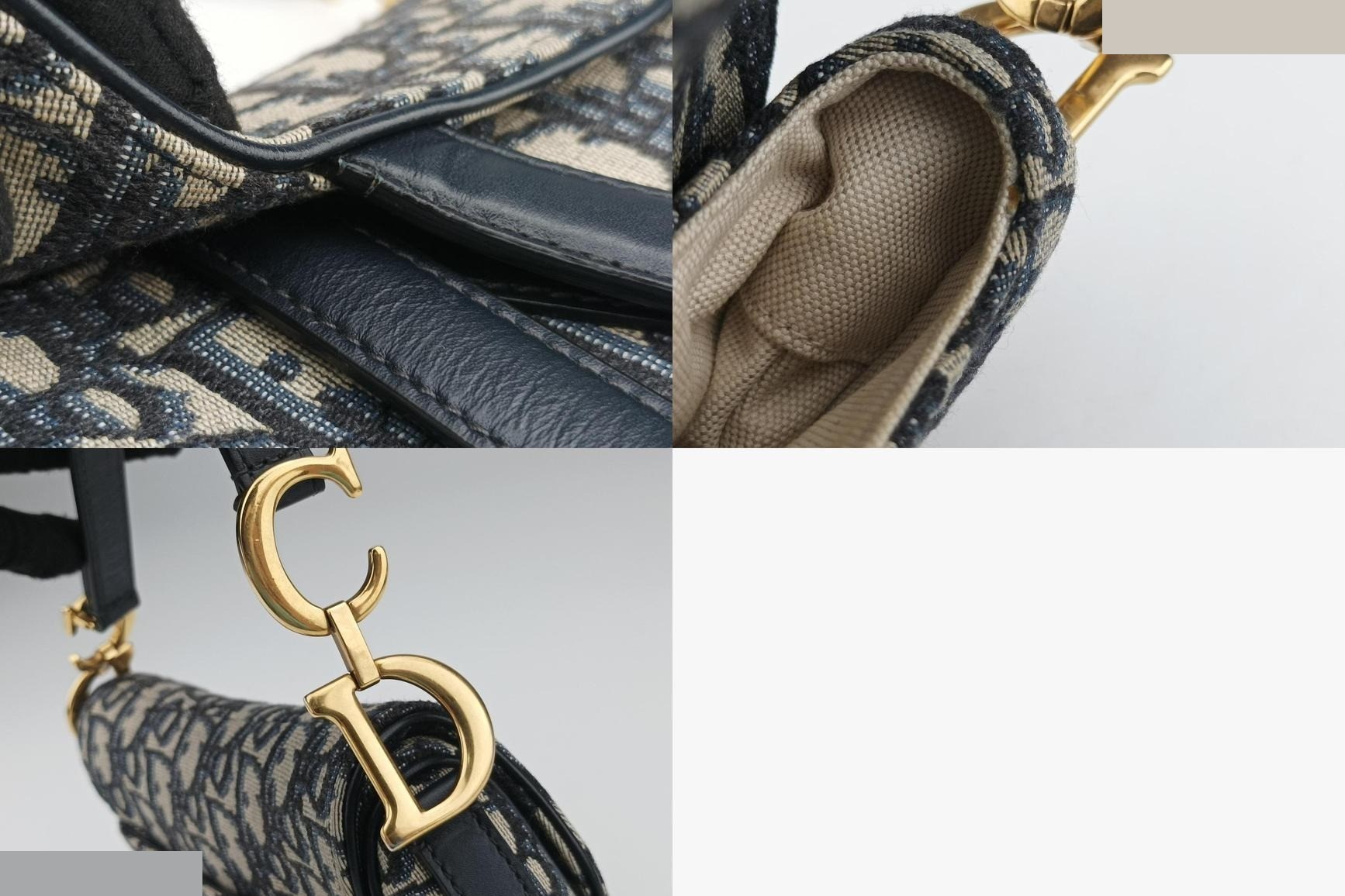 Saddle, Jacquard x Leather, Navy x Gray — view 10