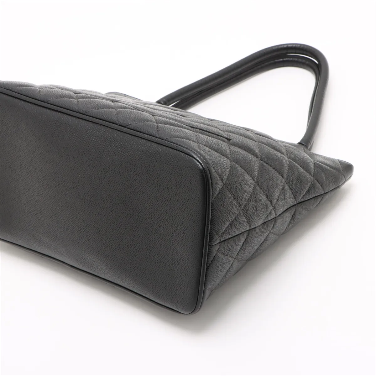 reprint caviar skin tote bag black silver hardware 6685871 No. 6 — view 3