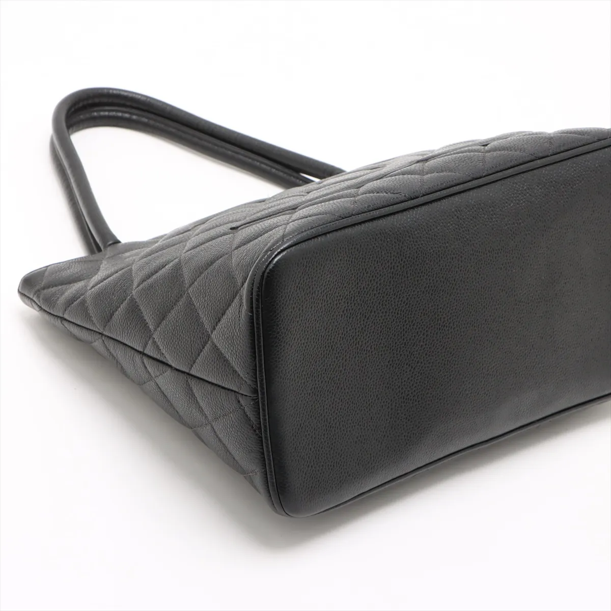 reprint caviar skin tote bag black silver hardware 6685871 No. 6 — view 4