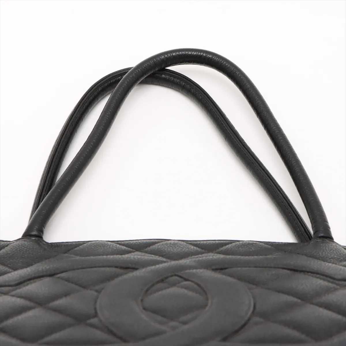 reprint caviar skin tote bag black silver hardware 6685871 No. 6 — view 6