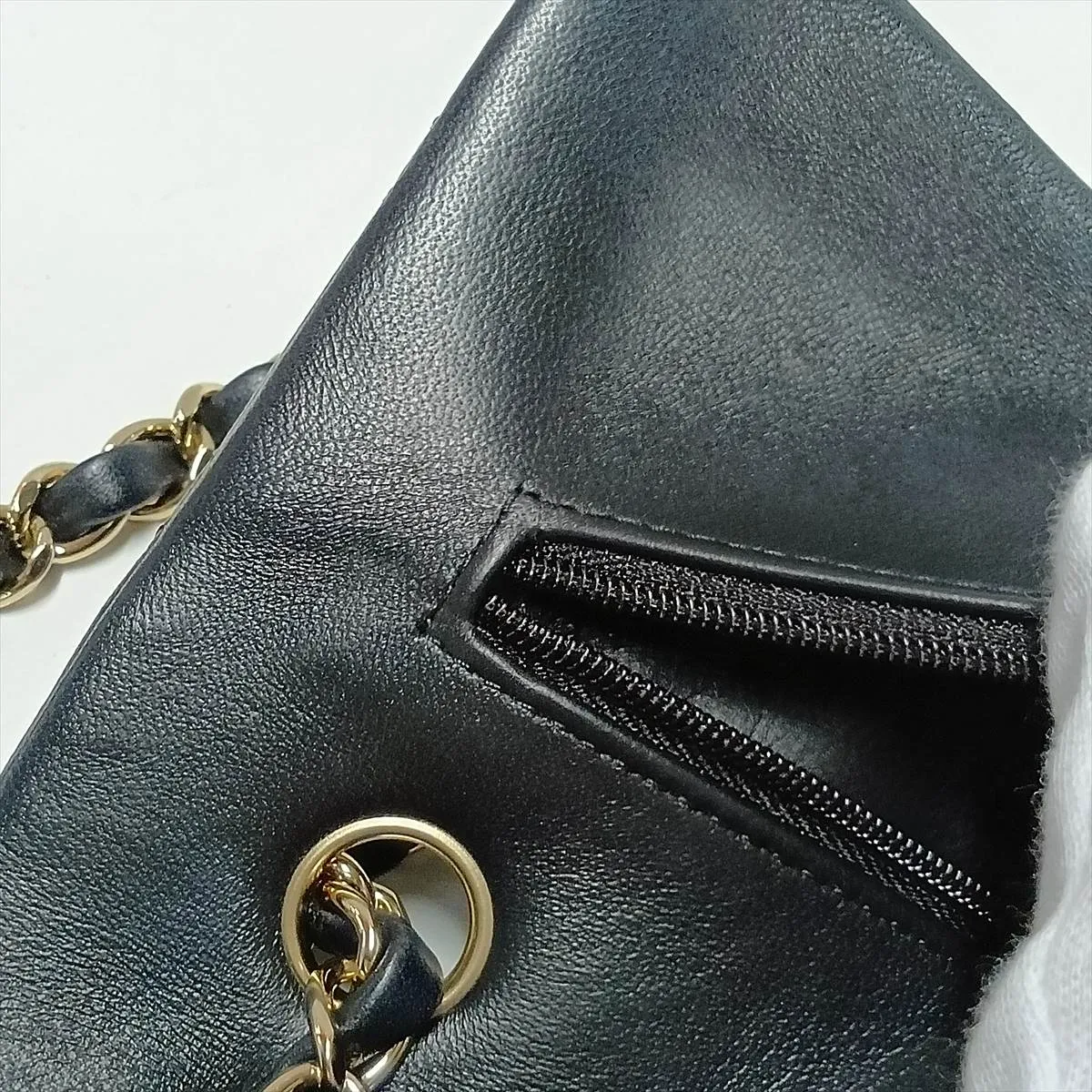 [Individually packaged] Chanel Matelassé 25 Lambskin Double Flap Double Chain Bag, Black x White, Gold Hardware, X86XN464, Random Plate, A01112 — view 14