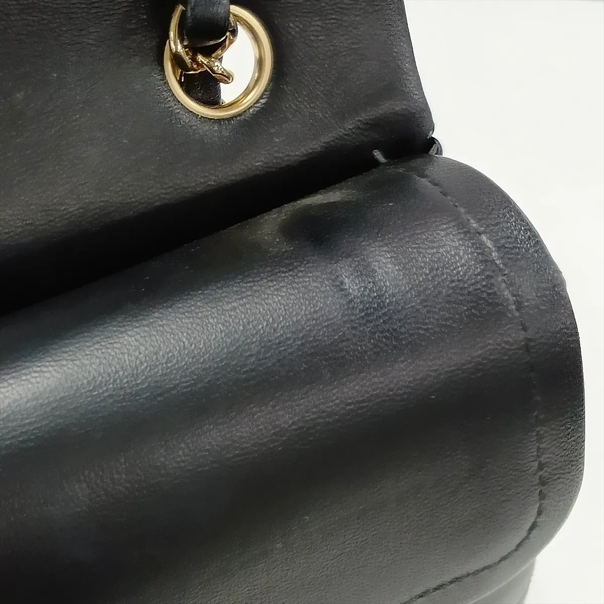 [Individually packaged] Chanel Matelassé 25 Lambskin Double Flap Double Chain Bag, Black x White, Gold Hardware, X86XN464, Random Plate, A01112 — view 15