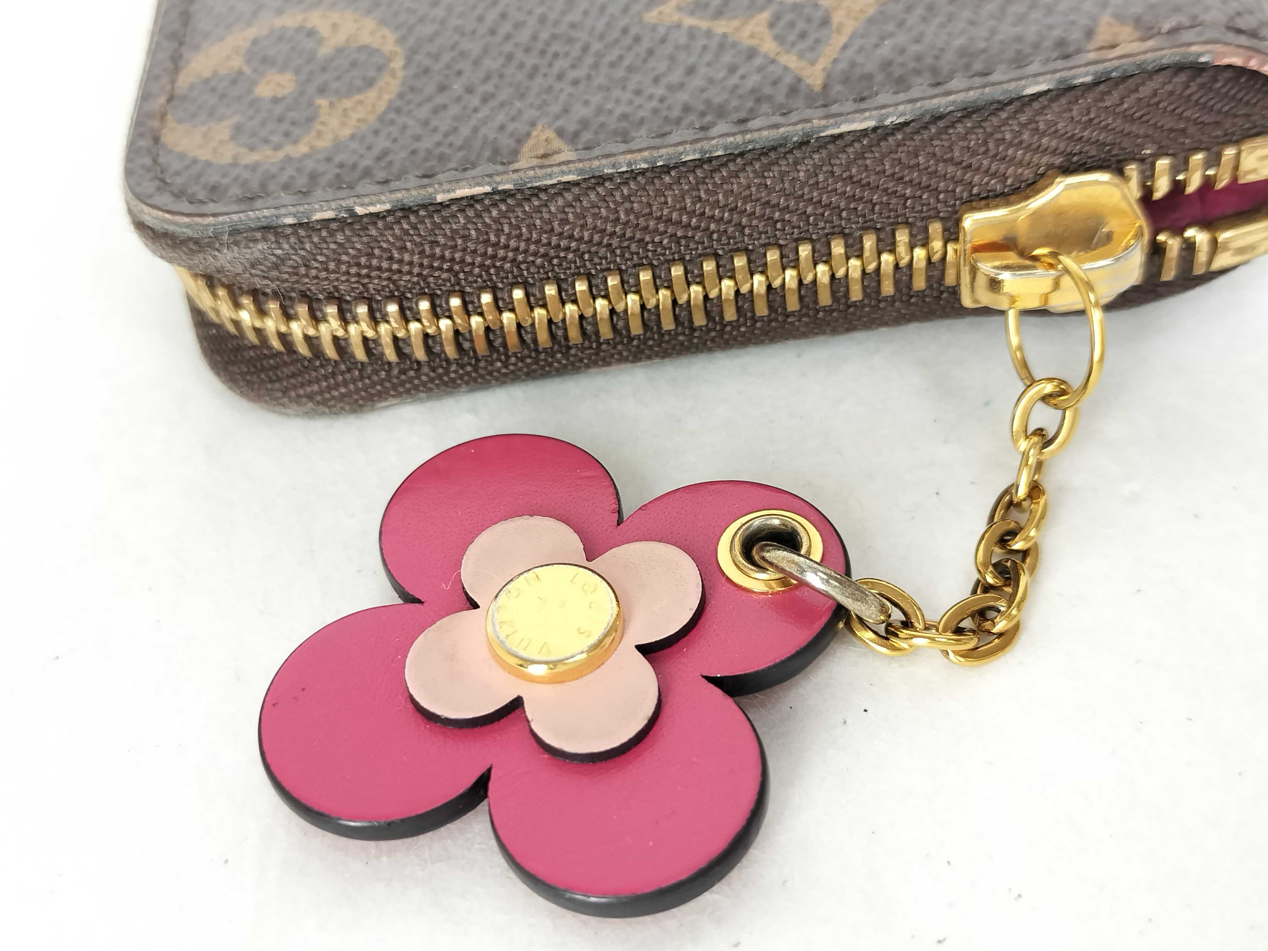 Monogram Zippy Wallet with Flower Charm — view 7