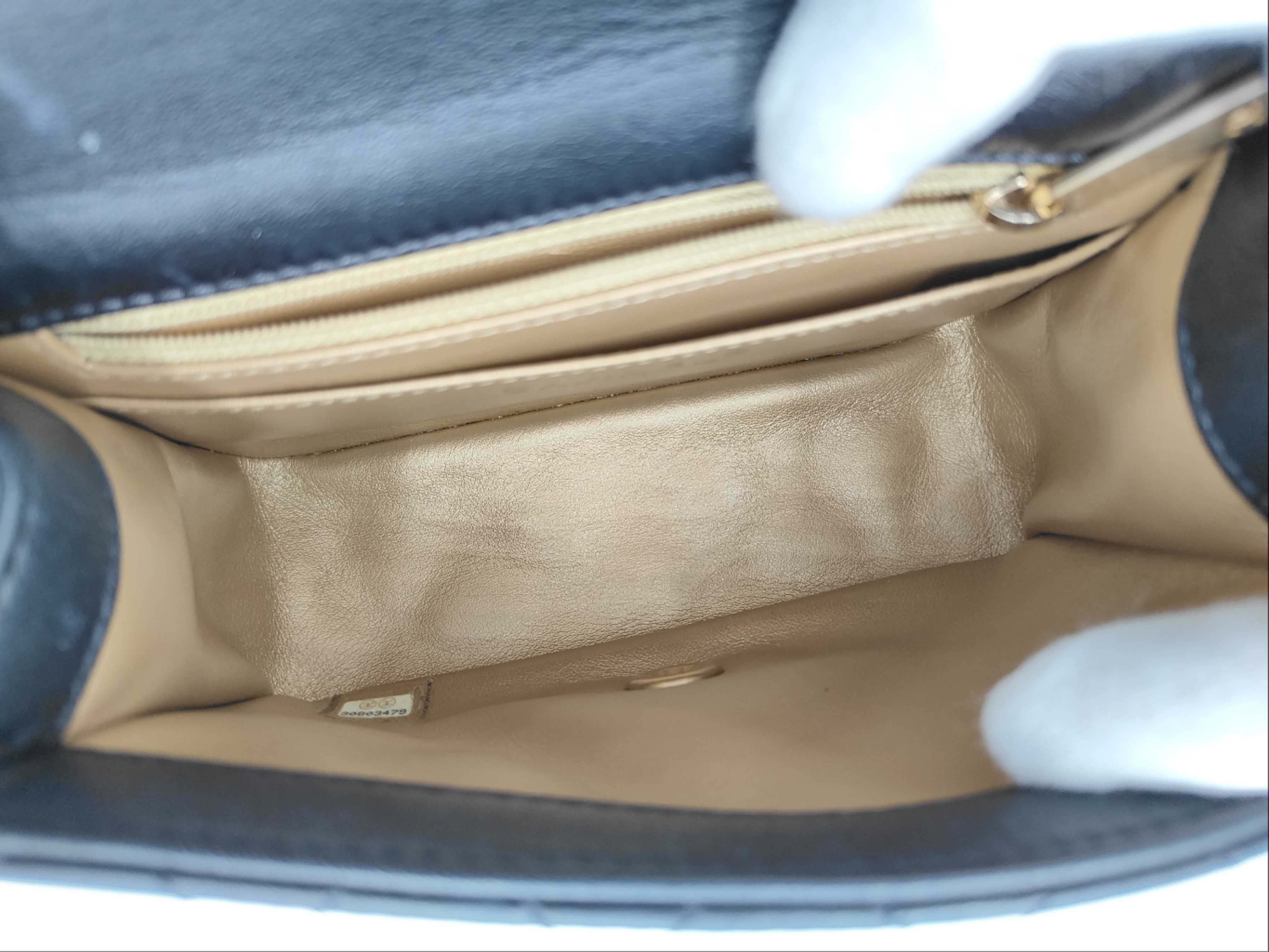 CLASSIC FLAP Black Matelassé Calfskin Square Fat Shoulder Bag — view 9