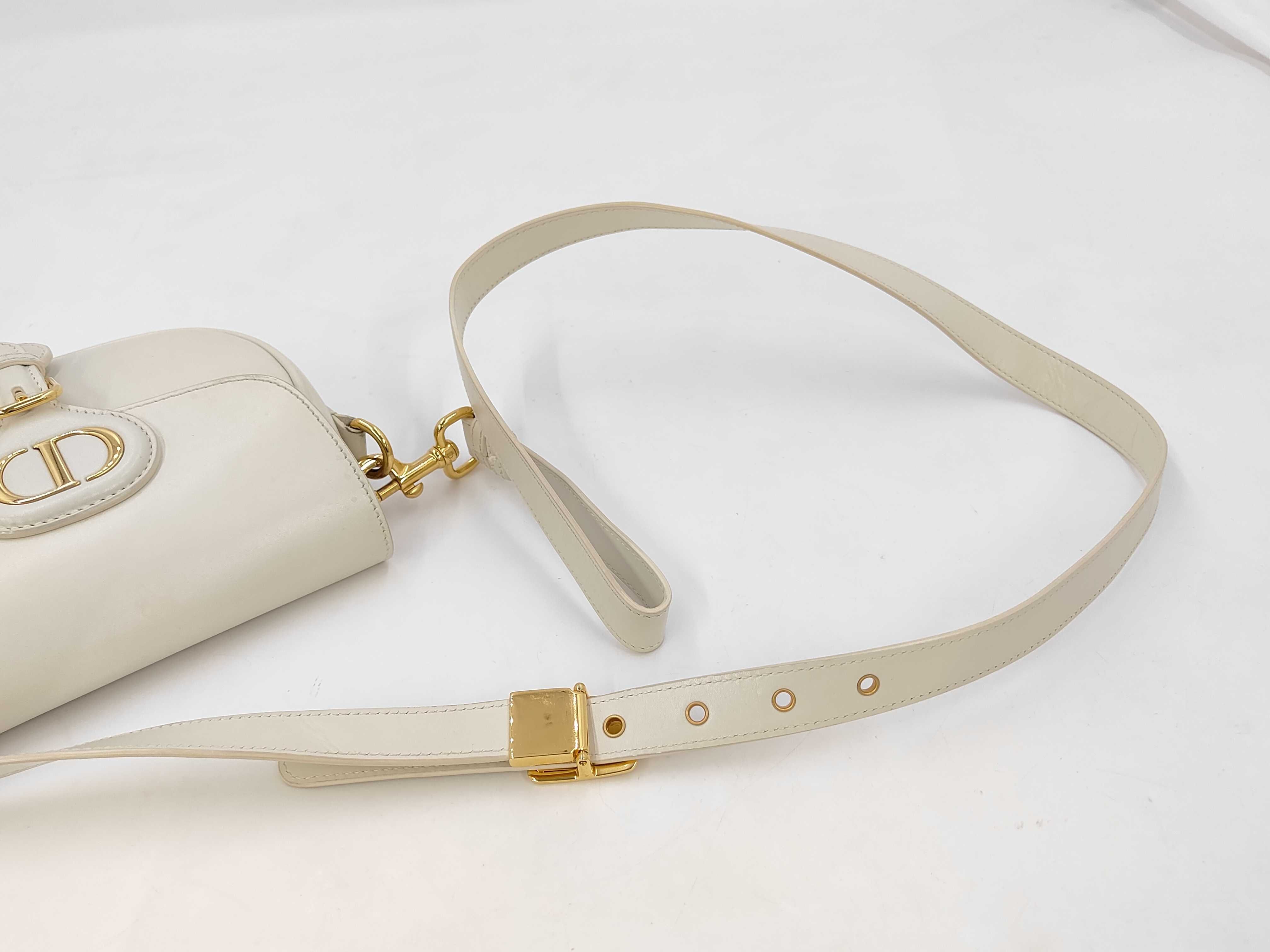 Bobby Leather Shoulder Bag, White — view 5