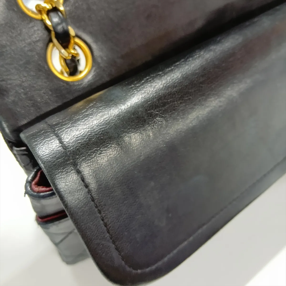Matelassé 25 Lambskin Double Flap Double Chain Bag, Black with Gold Hardware, 1800594, Series 1, A01112 — view 12