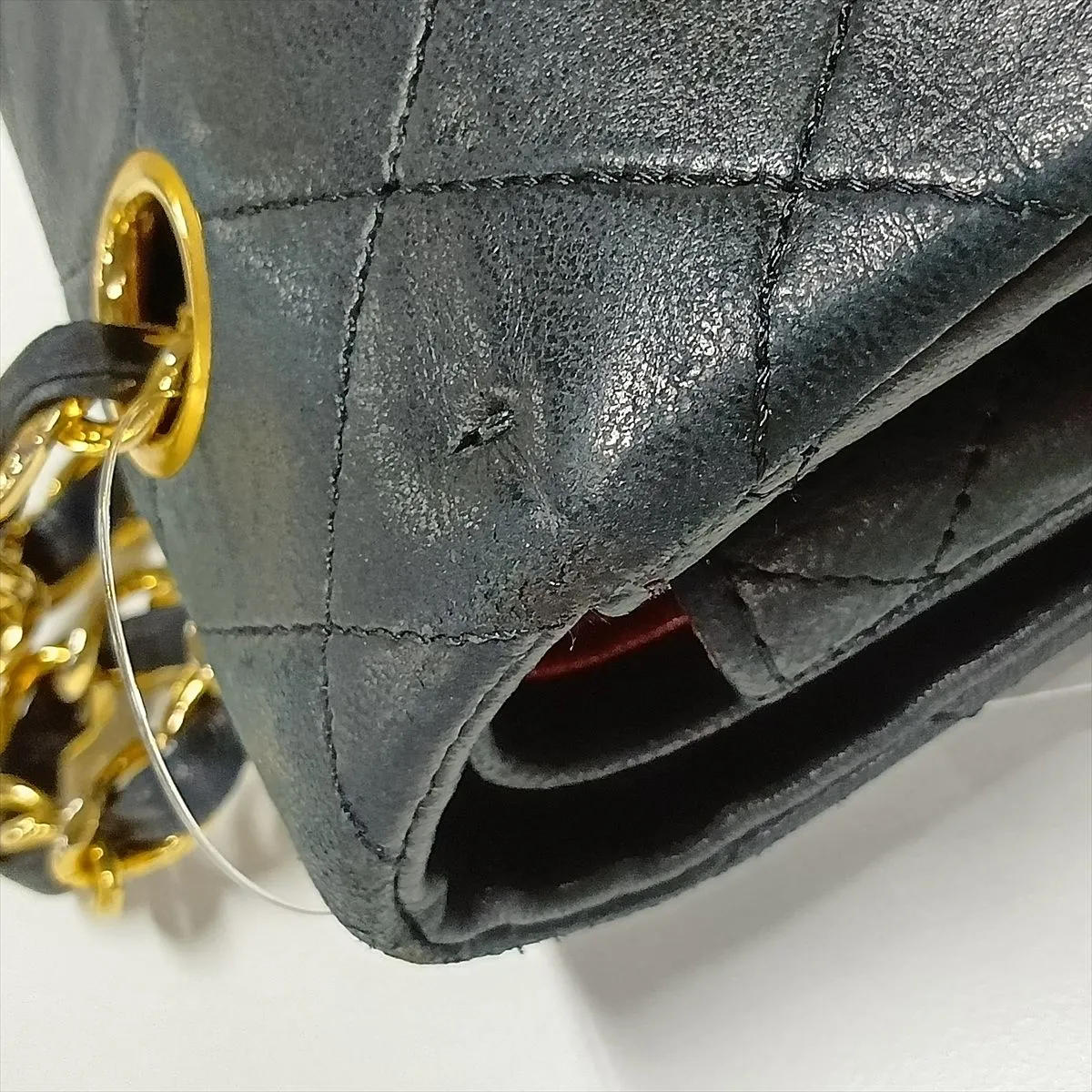 Matelassé 25 Lambskin Double Flap Double Chain Bag, Black with Gold Hardware, 1800594, Series 1, A01112 — view 15