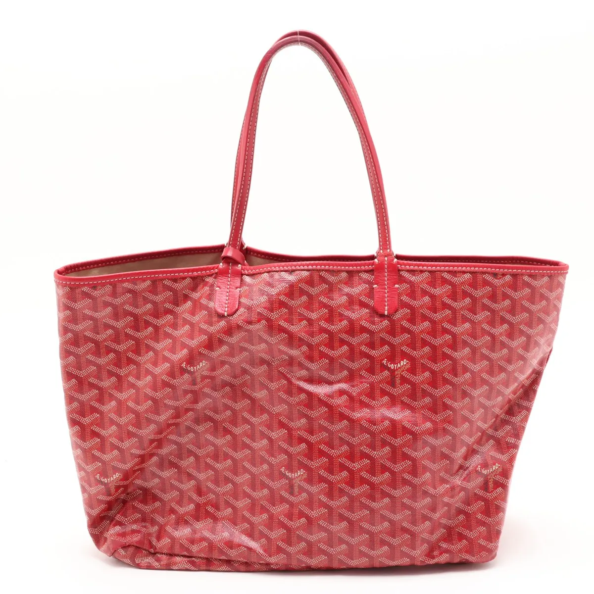 Saint Louis PM PVC x Leather Tote Bag, Red — view 2