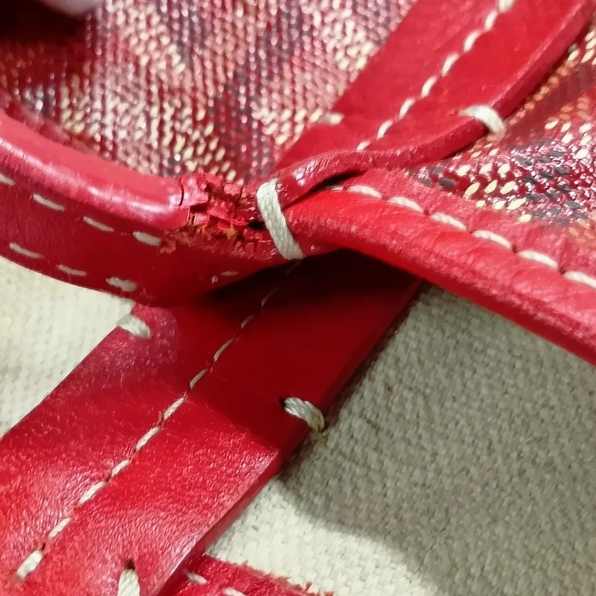 Saint Louis PM PVC x Leather Tote Bag, Red — view 11
