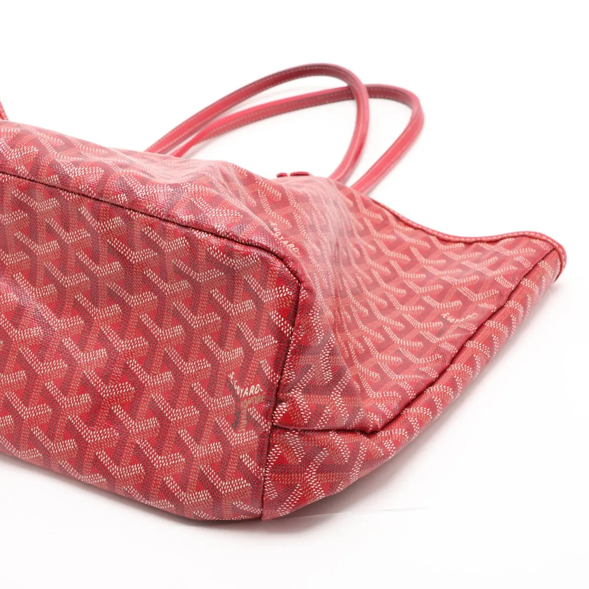 Saint Louis PM PVC x Leather Tote Bag, Red — view 3