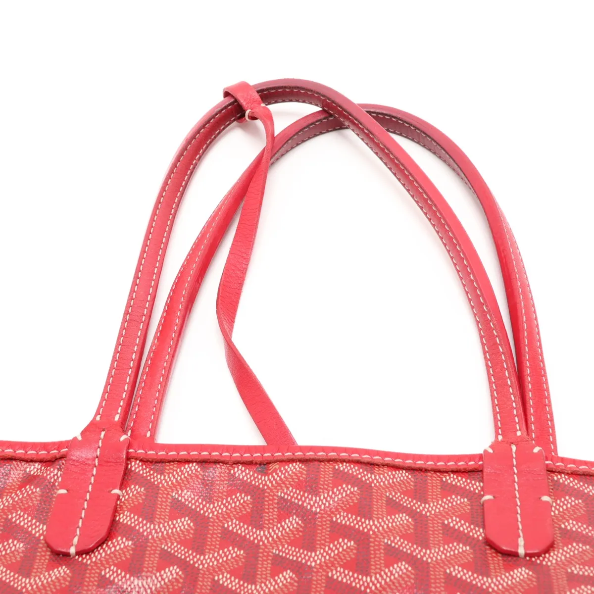 Saint Louis PM PVC x Leather Tote Bag, Red — view 6