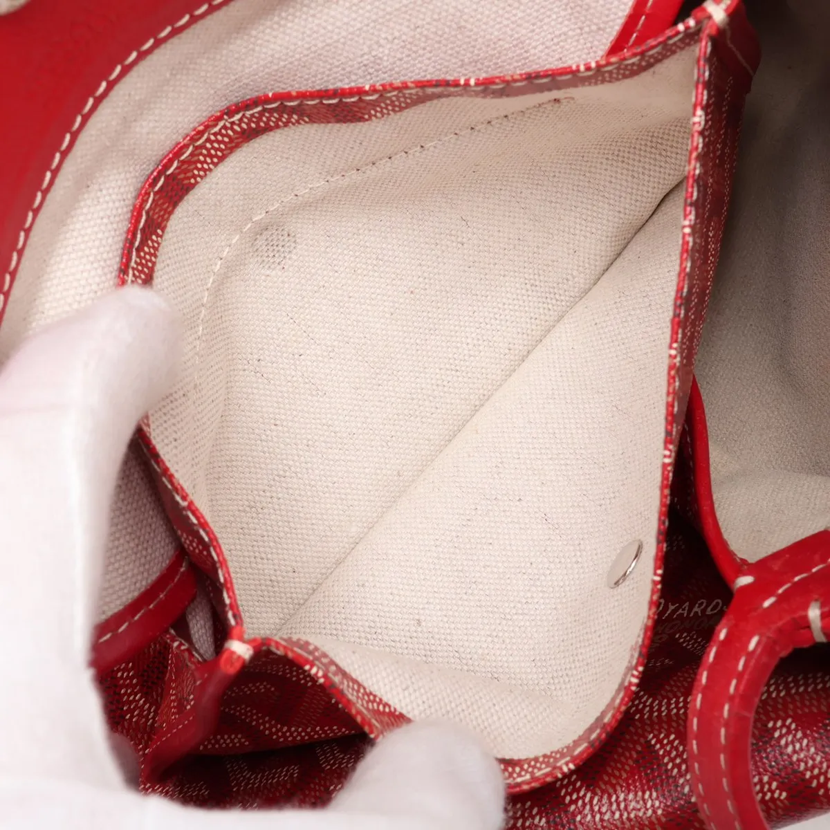 Saint Louis PM PVC x Leather Tote Bag, Red — view 8