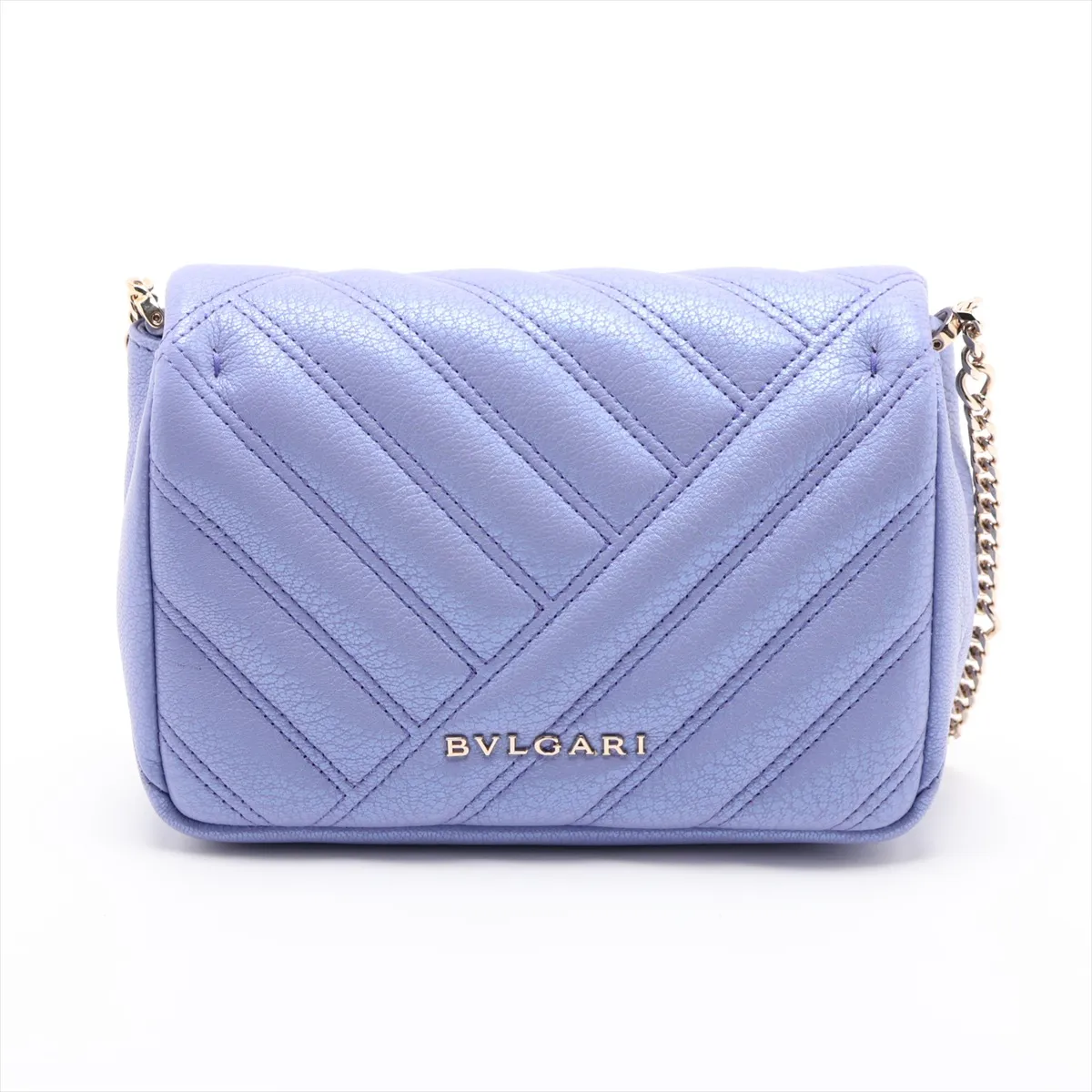 Serpenti Cabochon Leather Chain Shoulder Bag, Purple — view 2