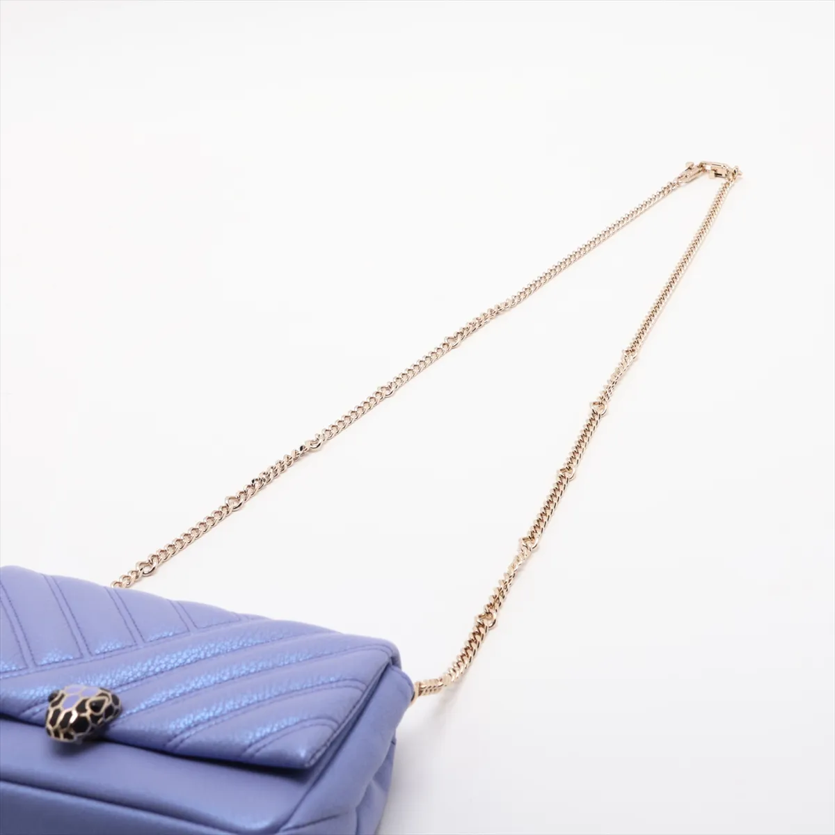 Serpenti Cabochon Leather Chain Shoulder Bag, Purple — view 5