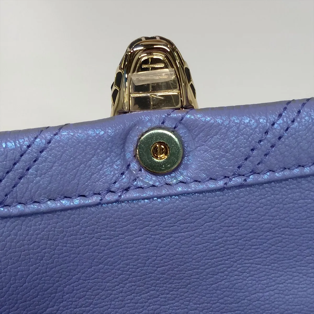 Serpenti Cabochon Leather Chain Shoulder Bag, Purple — view 10