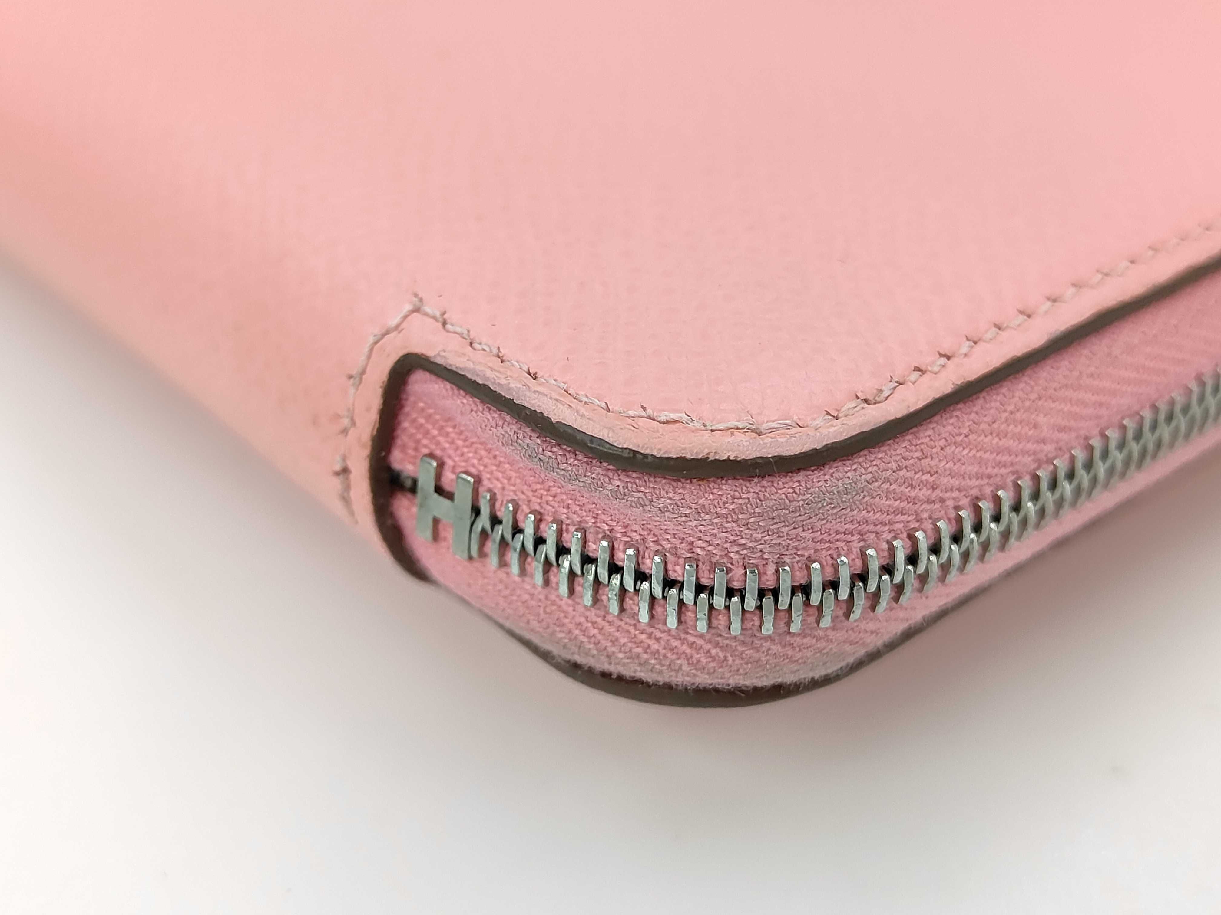 Azap Long Silk In Epsom Leather Wallet, D Stamp, Pink, Silver Hardware — view 3