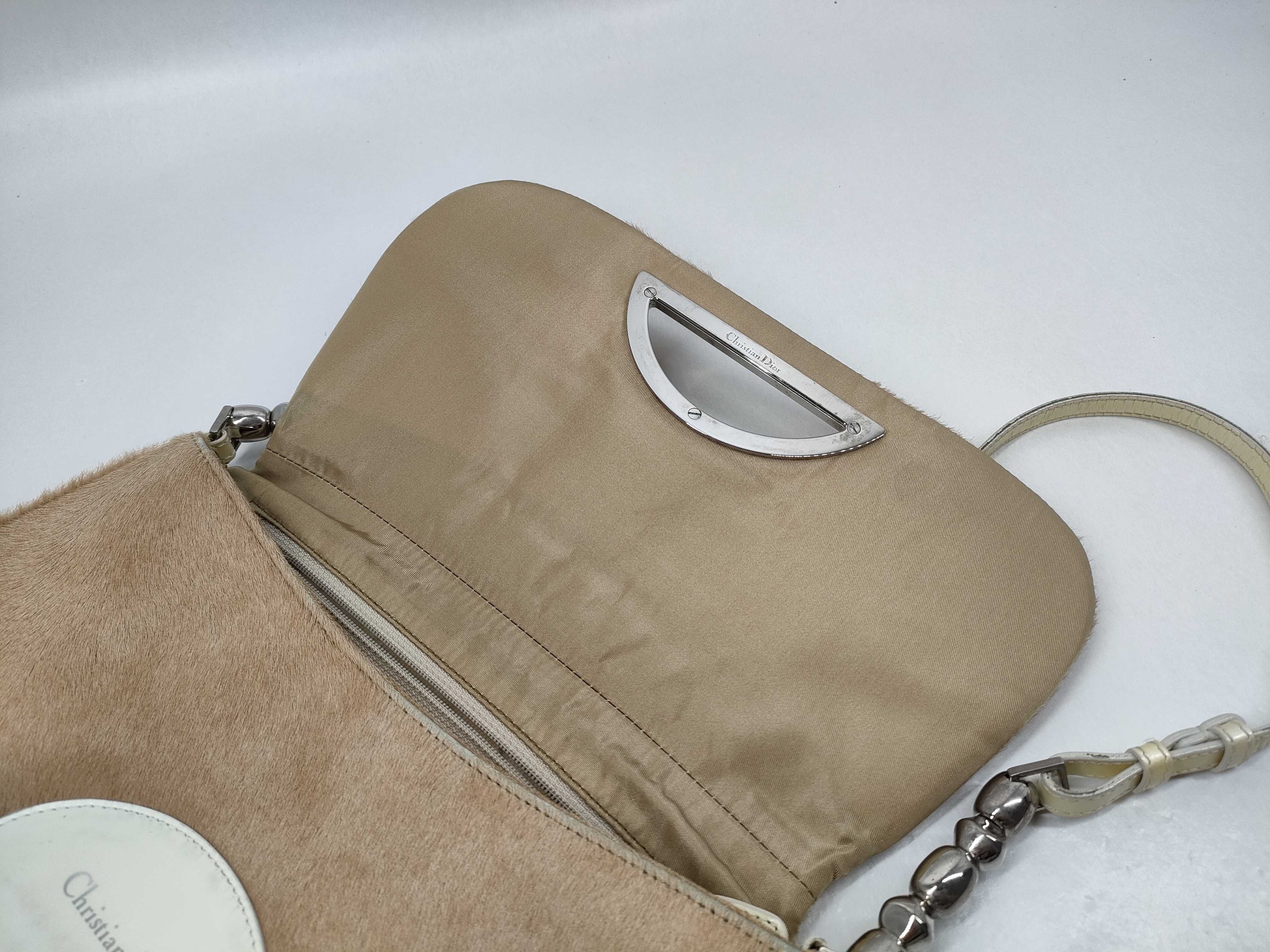 ChristianDior Shoulder Bag, Maris Pearl, Calf Hair Handbag — view 9