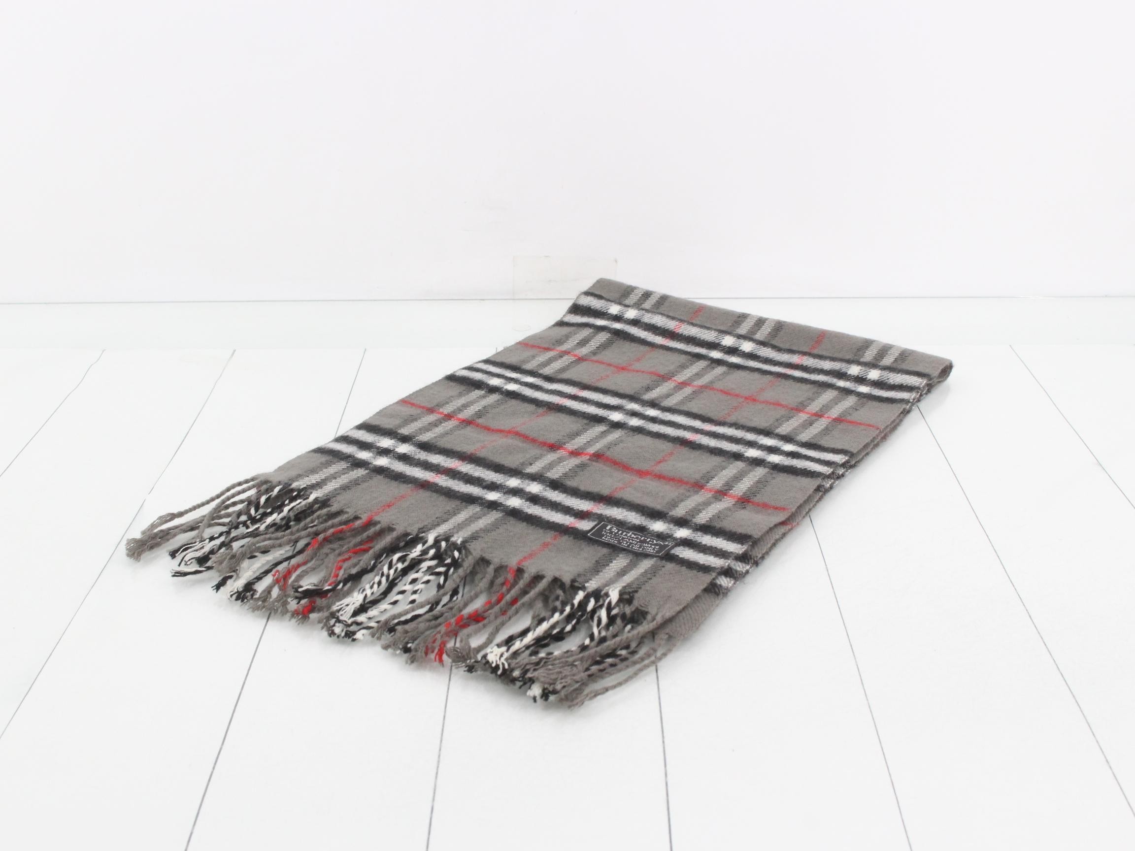 Nova Check Scarf, Gray, 100% Wool