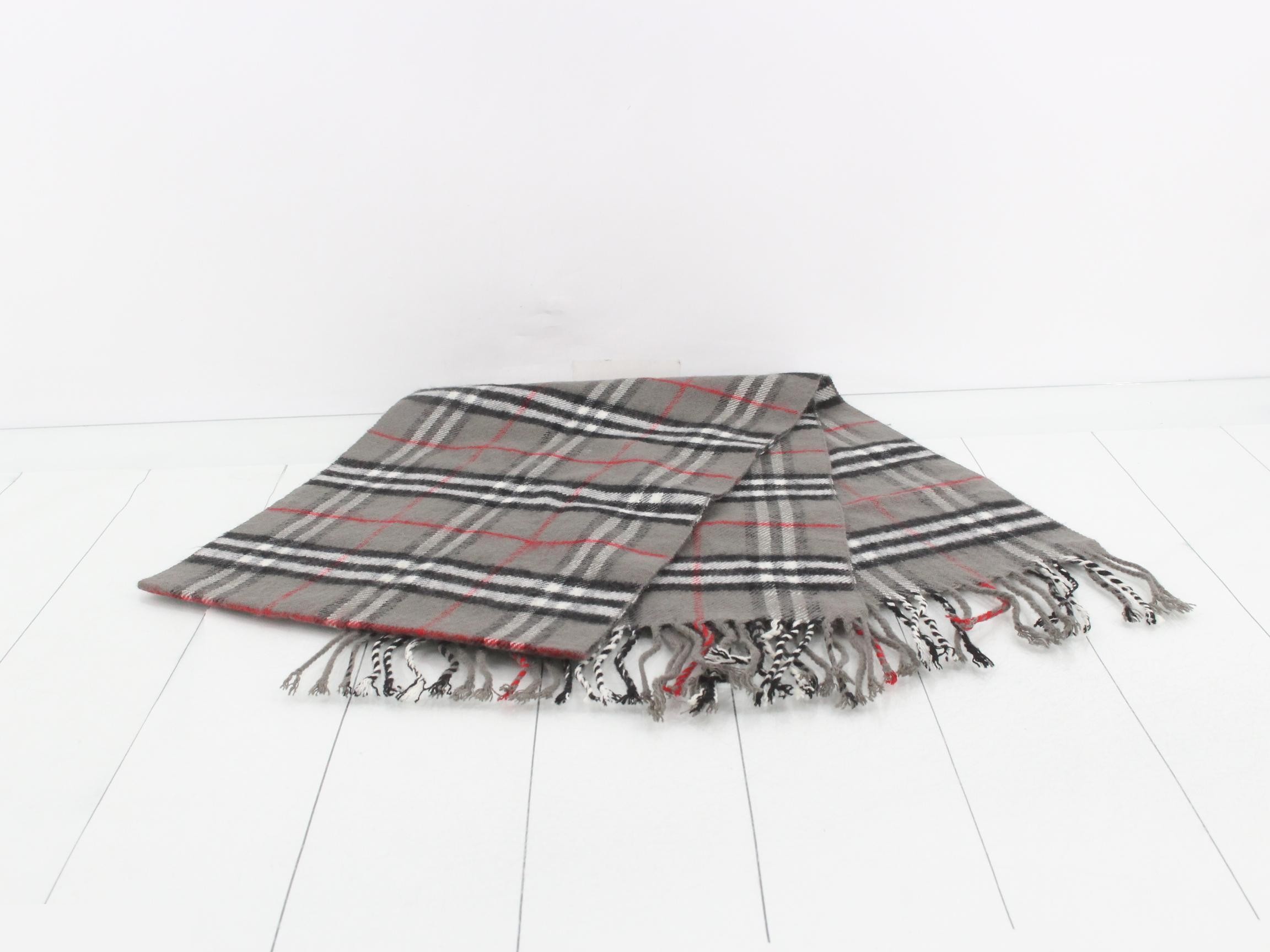 Nova Check Scarf, Gray, 100% Wool — view 3