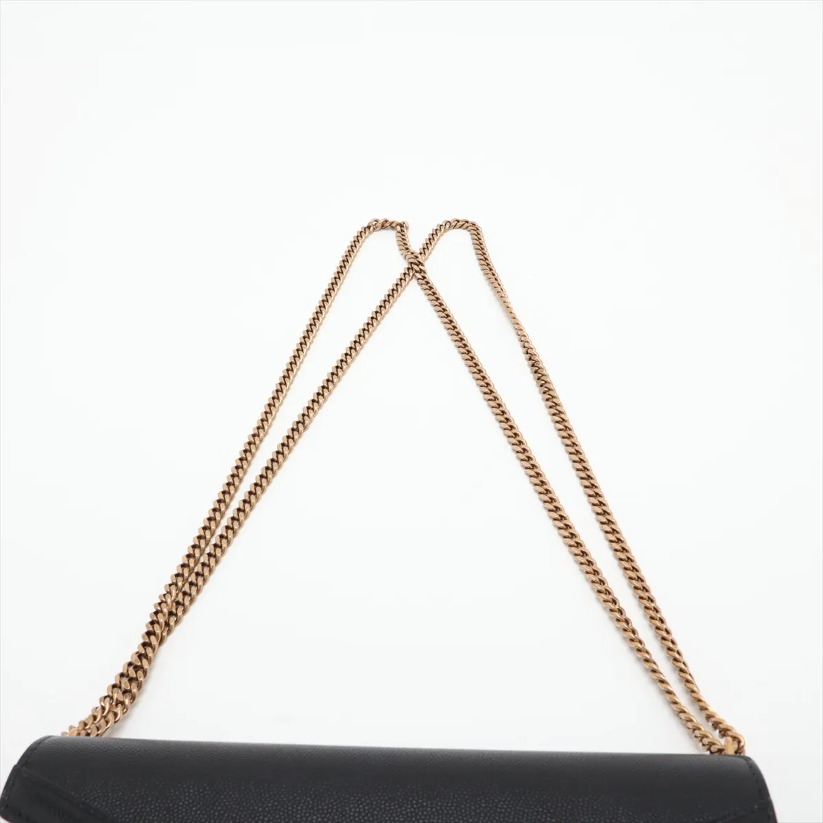 Cassandra 532750 Leather Chain Shoulder Bag, Black — view 6