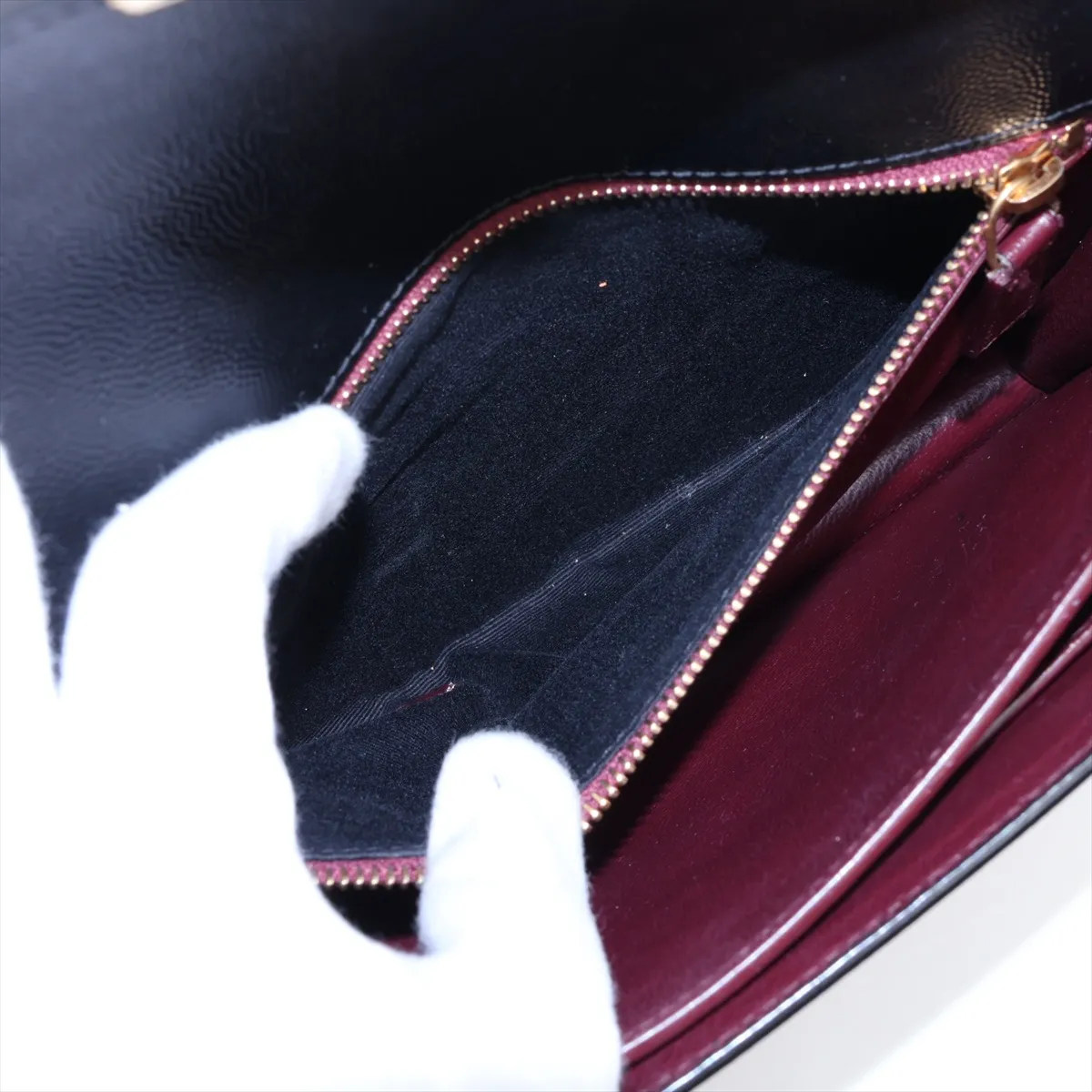 Cassandra 532750 Leather Chain Shoulder Bag, Black — view 10
