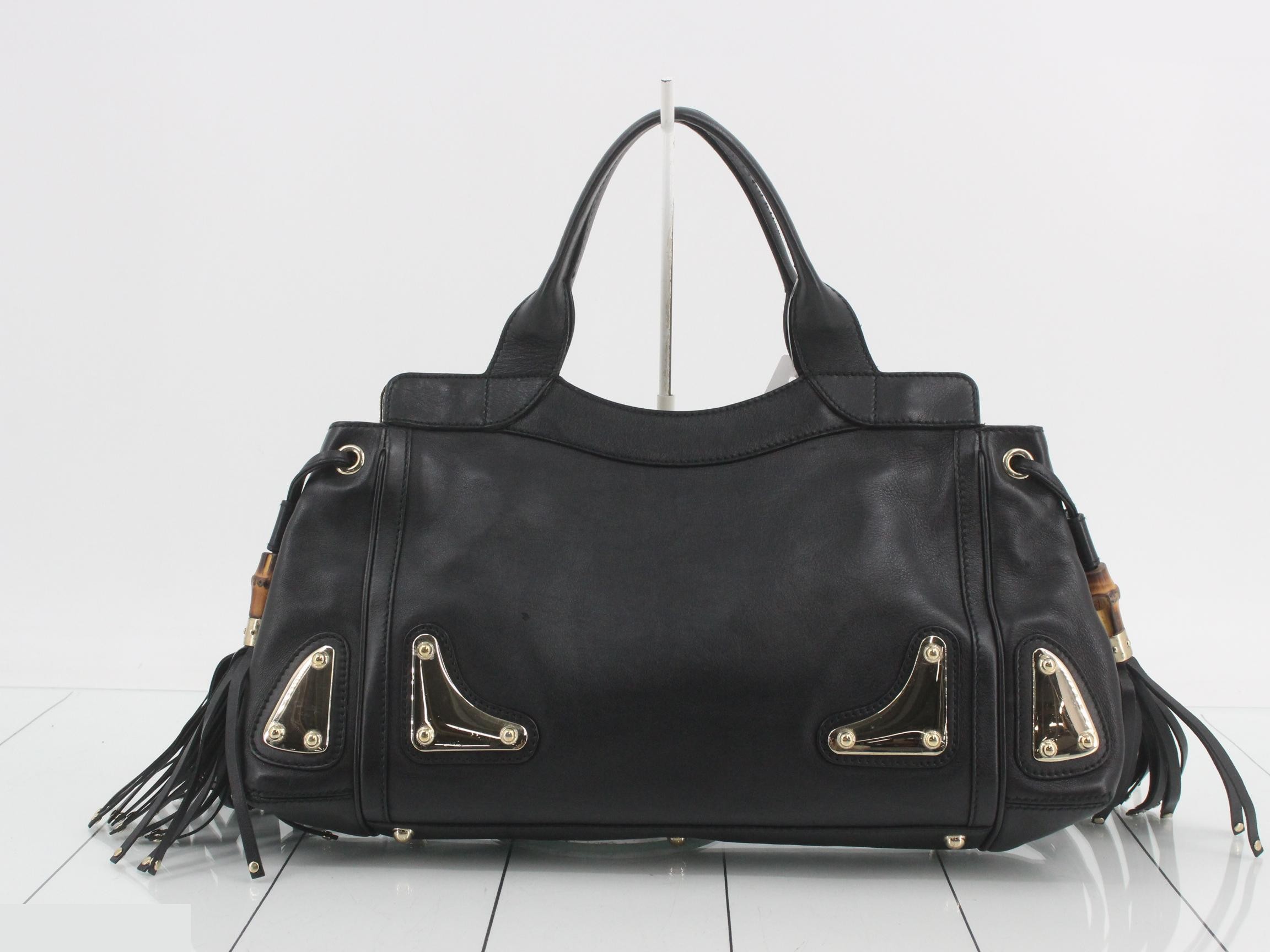 Bamboo fringe handbag — view 2