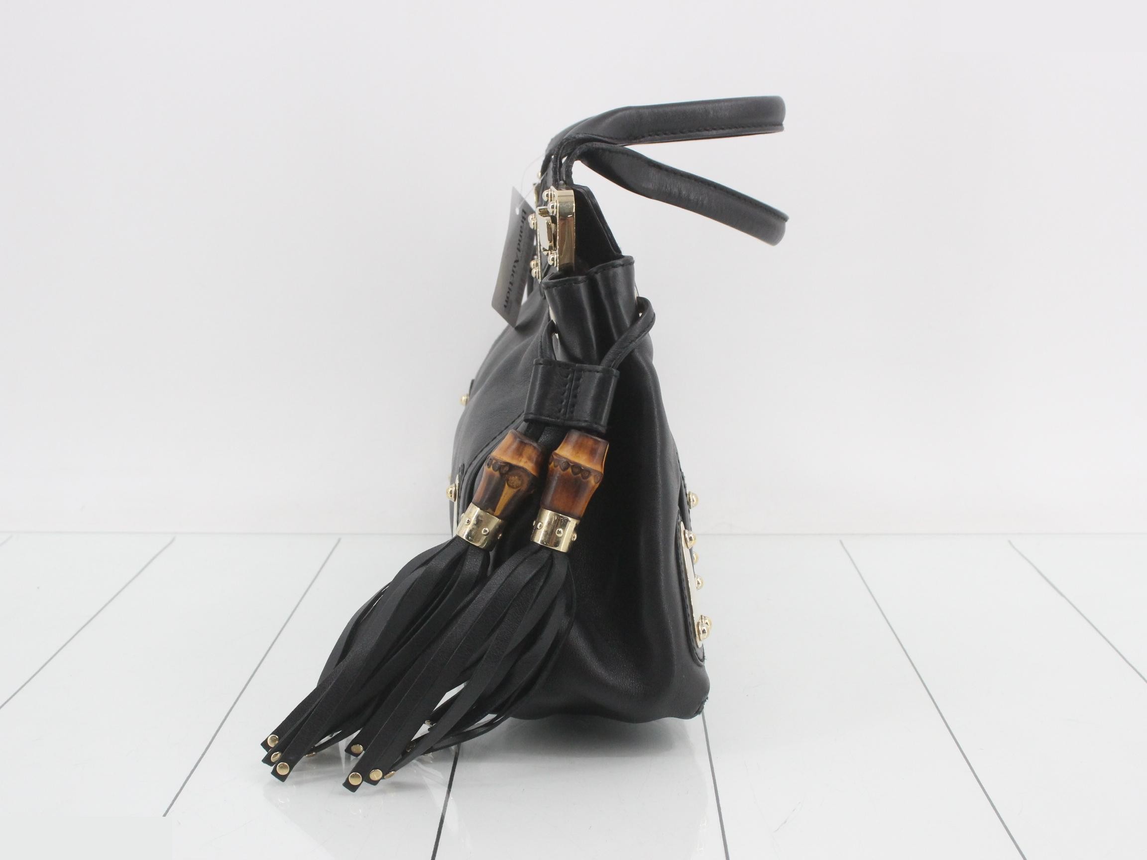 Bamboo fringe handbag — view 3