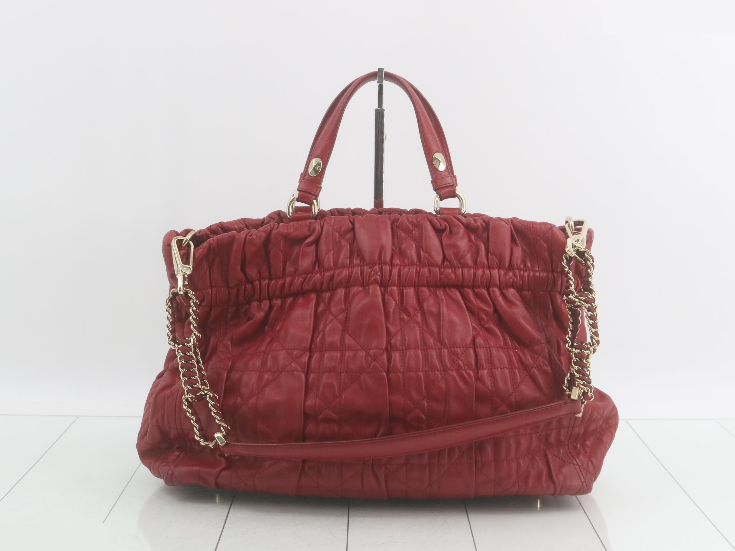 2-way handbag, leather, red — view 2