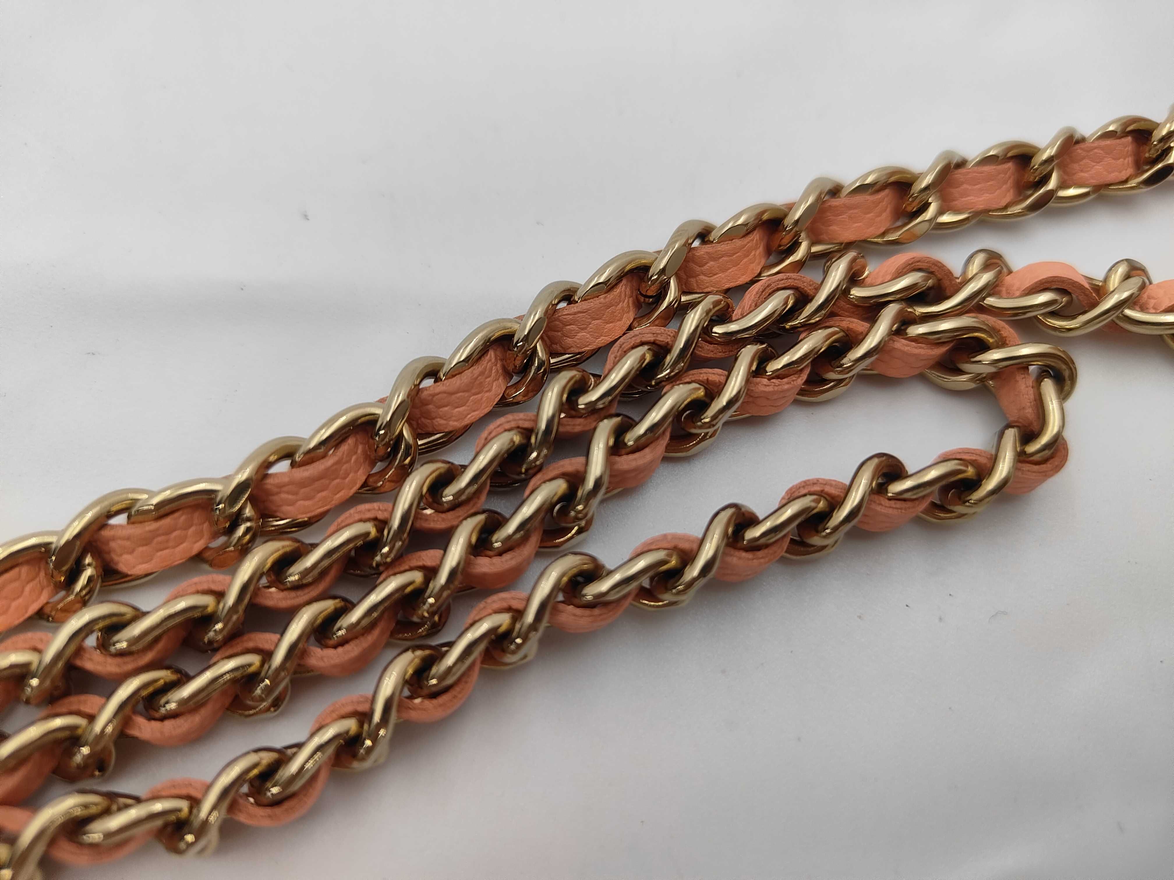 Pink Caviar Skin Matelassé Chain Vanity Bag with Gold Plated Hardware — view 4